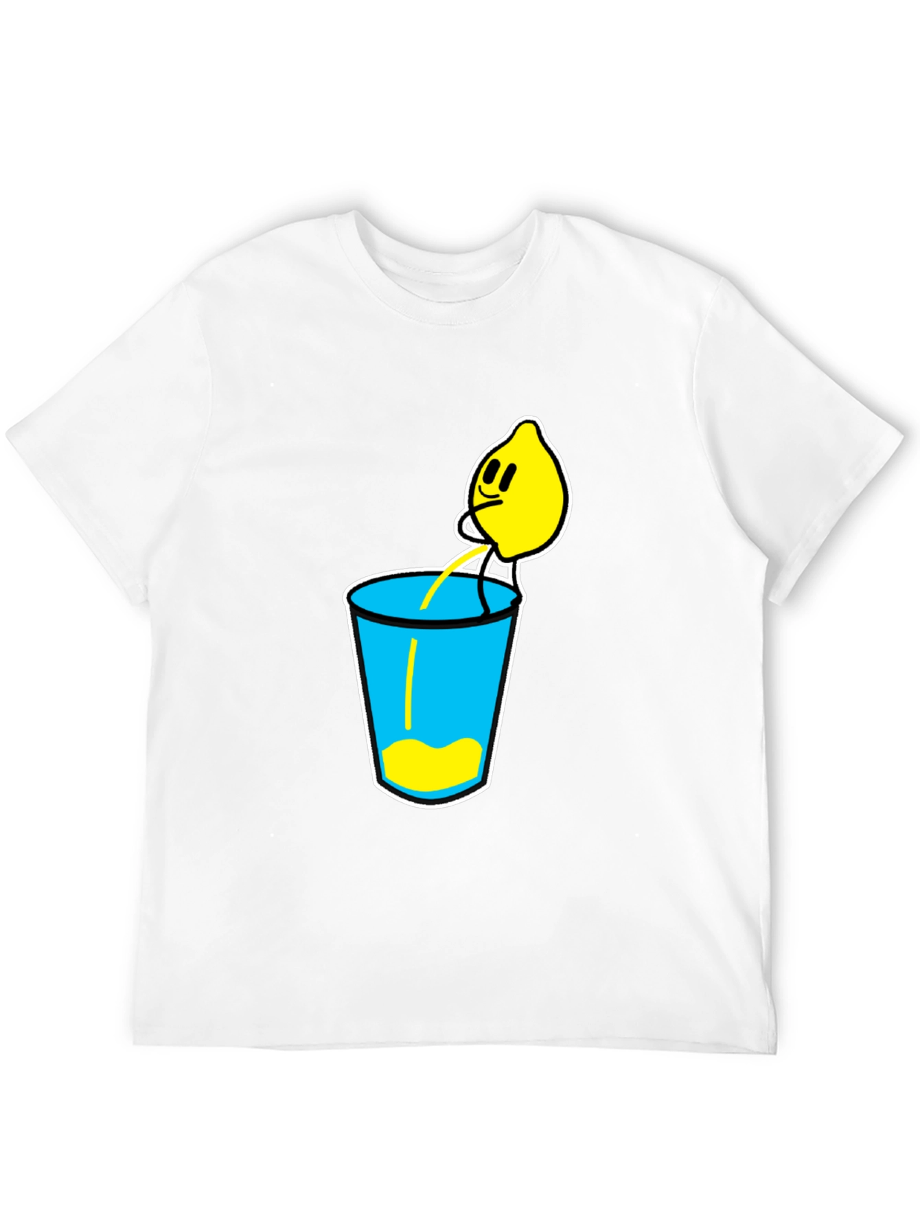 Lemonade Cartoon Graphic Black T-Shirt