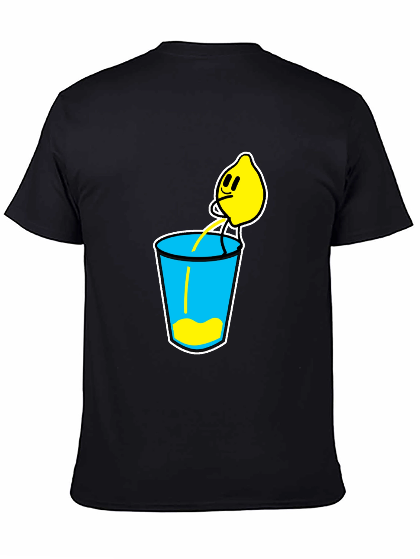 Lemonade Cartoon Graphic Black T-Shirt