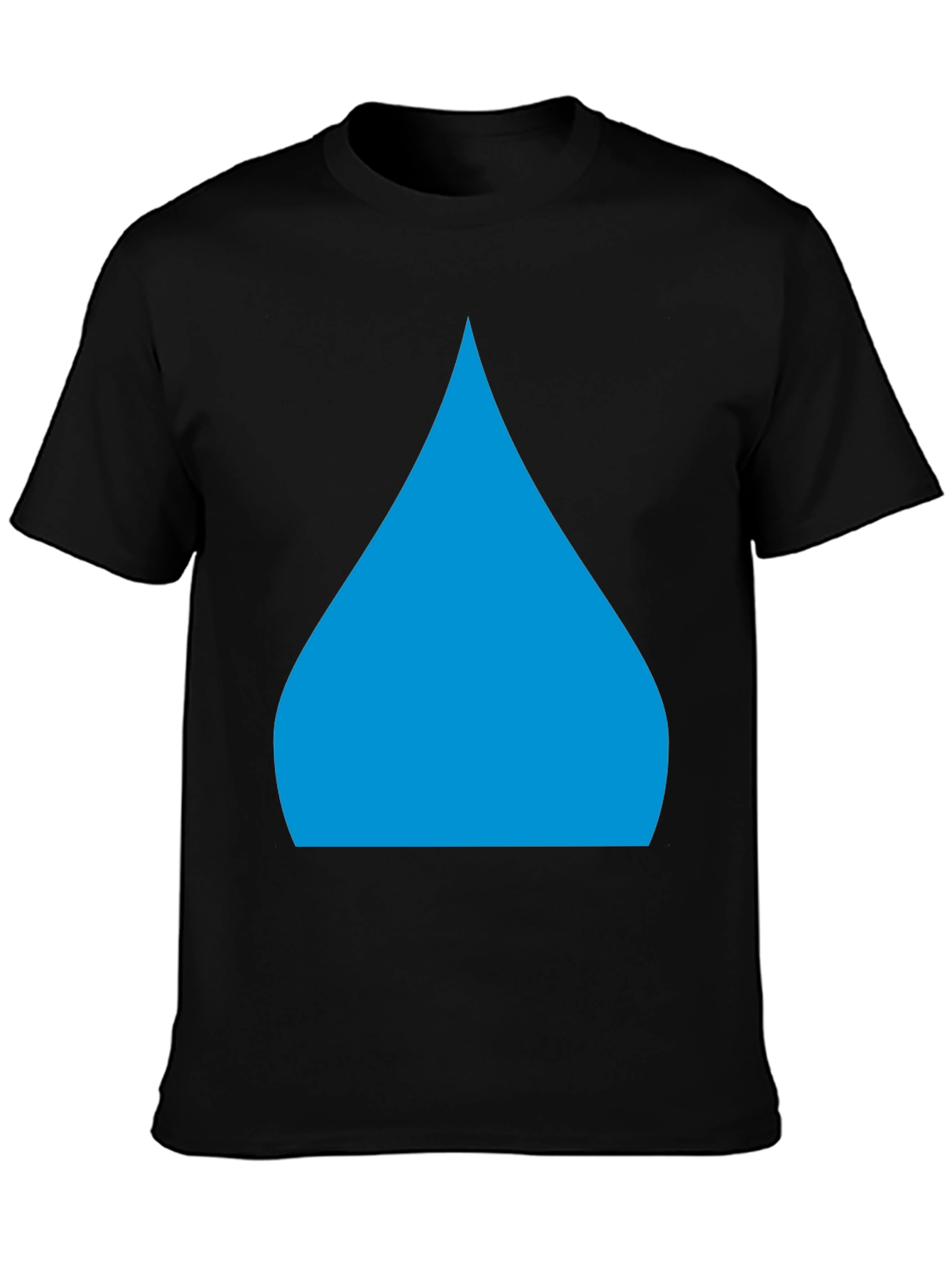Mens Black T-Shirt with Blue Teardrop Graphic