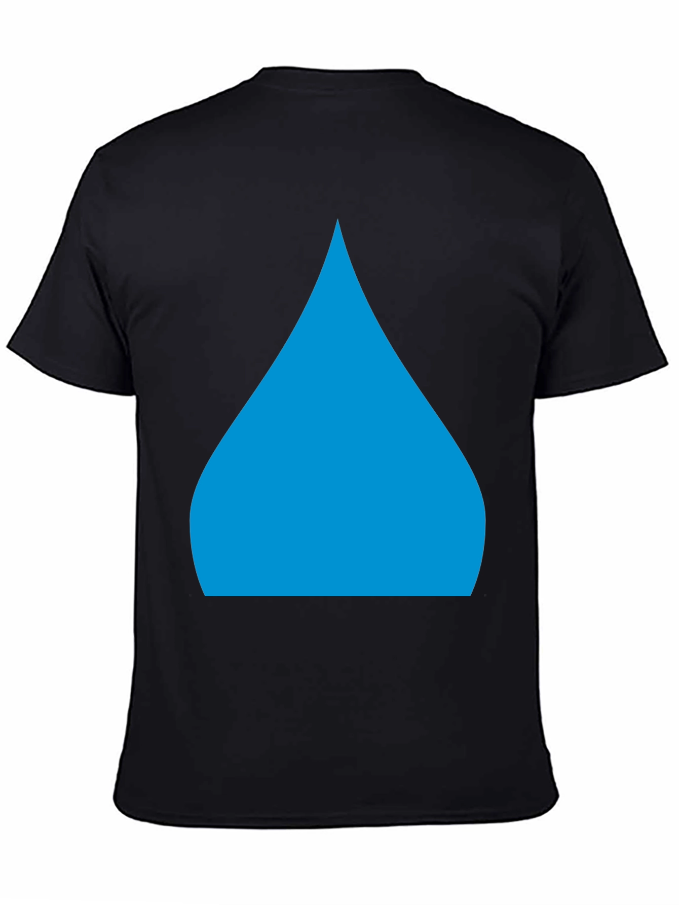 Mens Black T-Shirt with Blue Teardrop Graphic