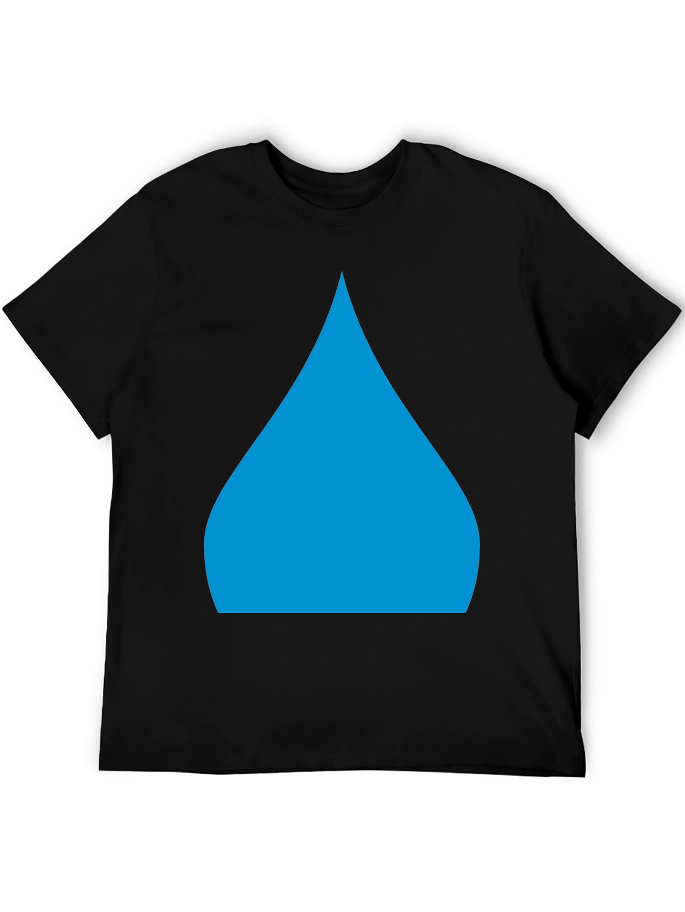 Mens Black T-Shirt with Blue Teardrop Graphic