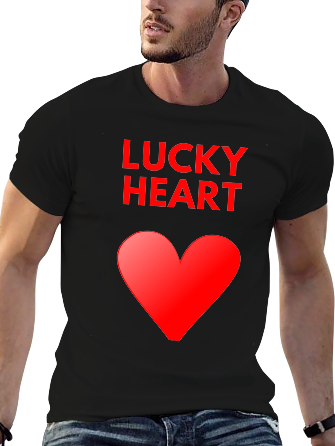 Lucky Heart Graphic Tee - Soft Cotton Blend