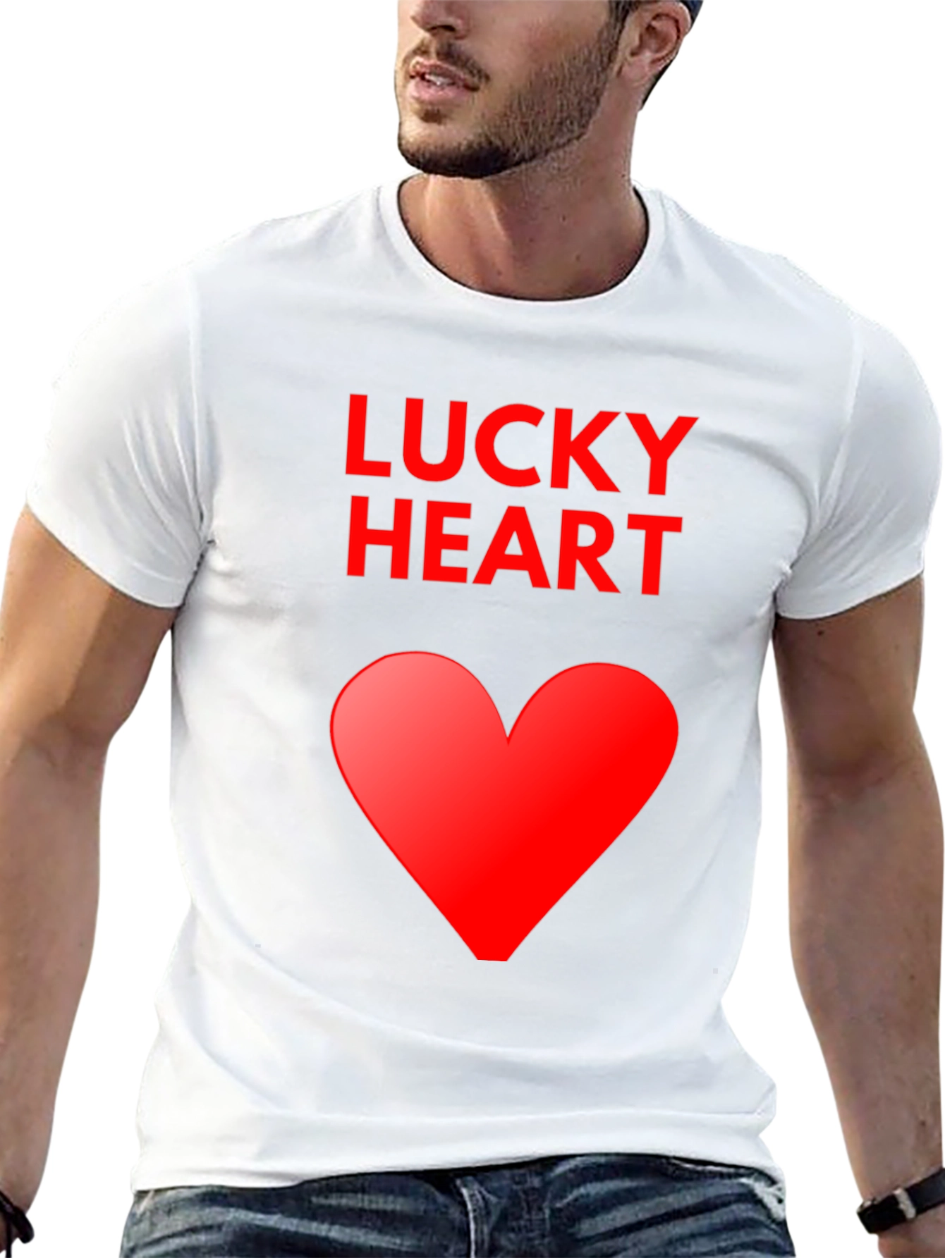 Lucky Heart Graphic Tee - Soft Cotton Blend