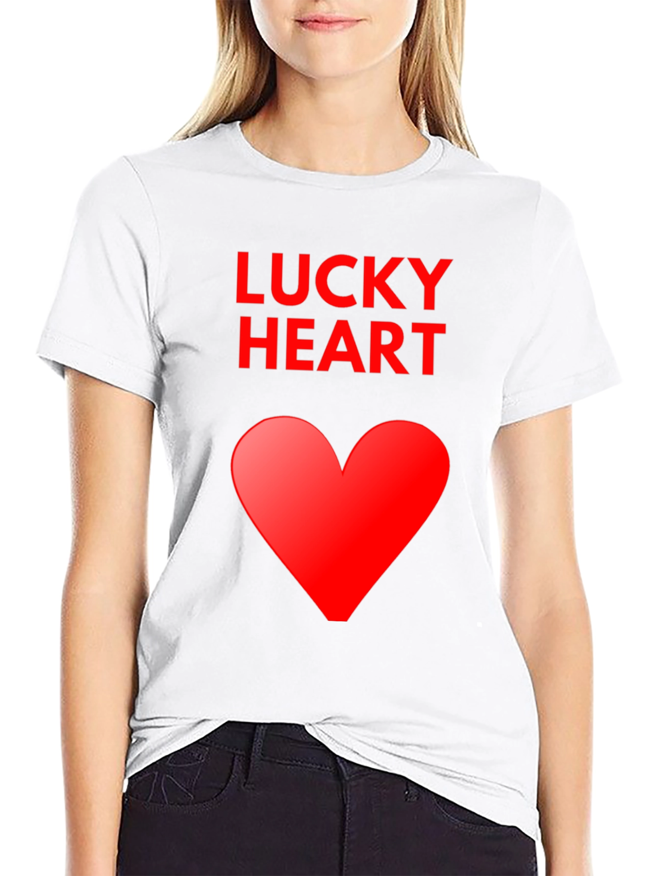 Lucky Heart Graphic Tee - Soft Cotton Blend