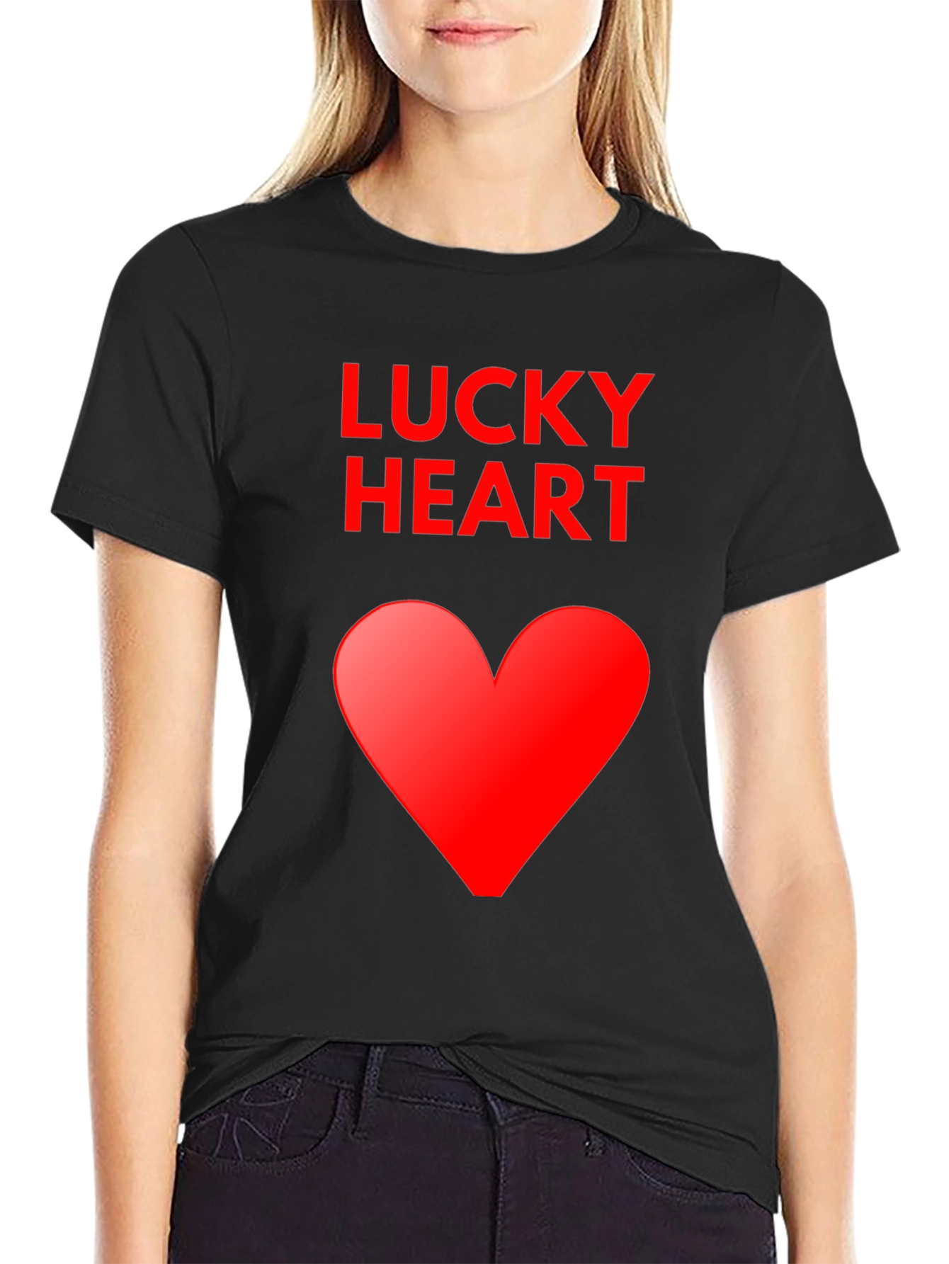 Lucky Heart Graphic Tee - Soft Cotton Blend