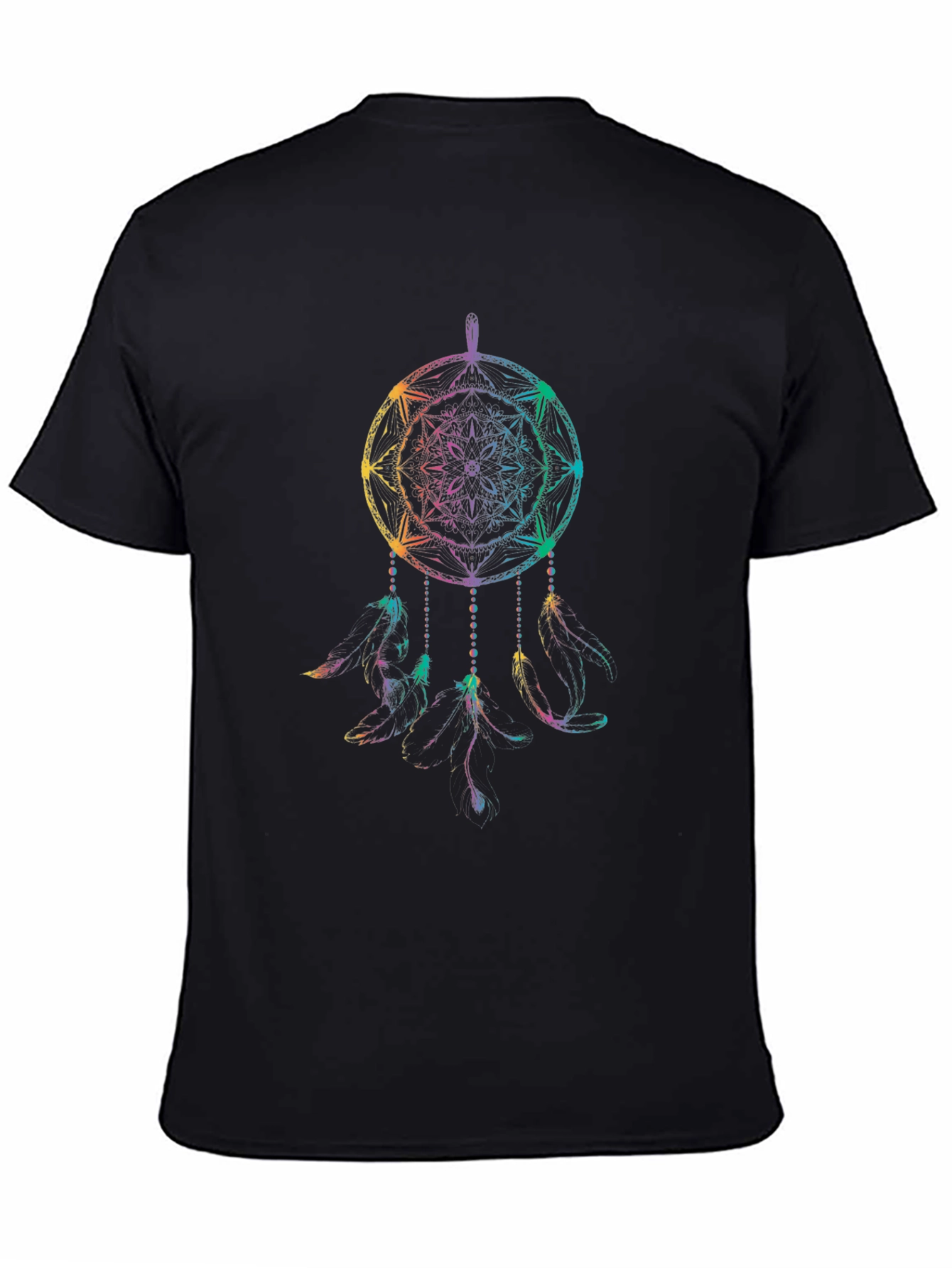 Rainbow Dreamcatcher Graphic Tee - Mens Black T-Shirt