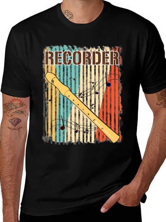 Retro Recorder Music T-Shirt - Musician Gift