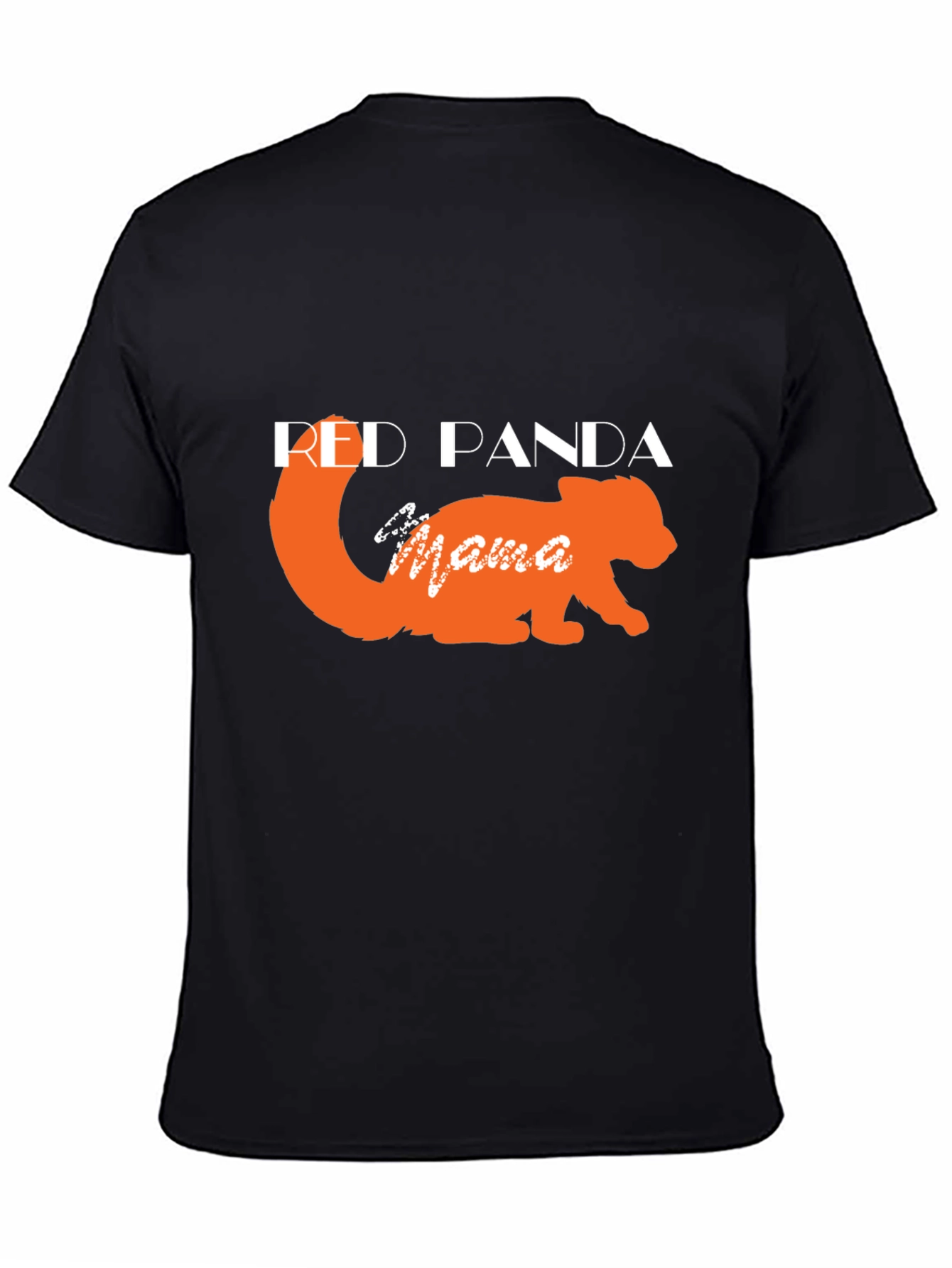 Red Panda Mama Black T-Shirt