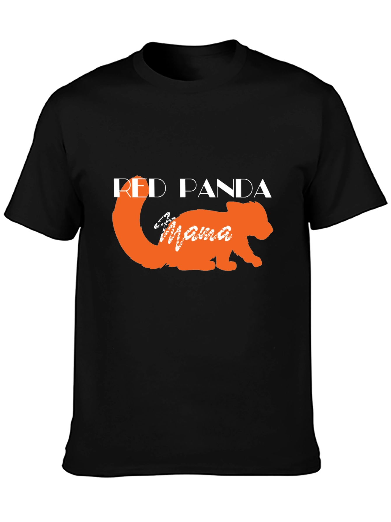 Red Panda Mama Black T-Shirt