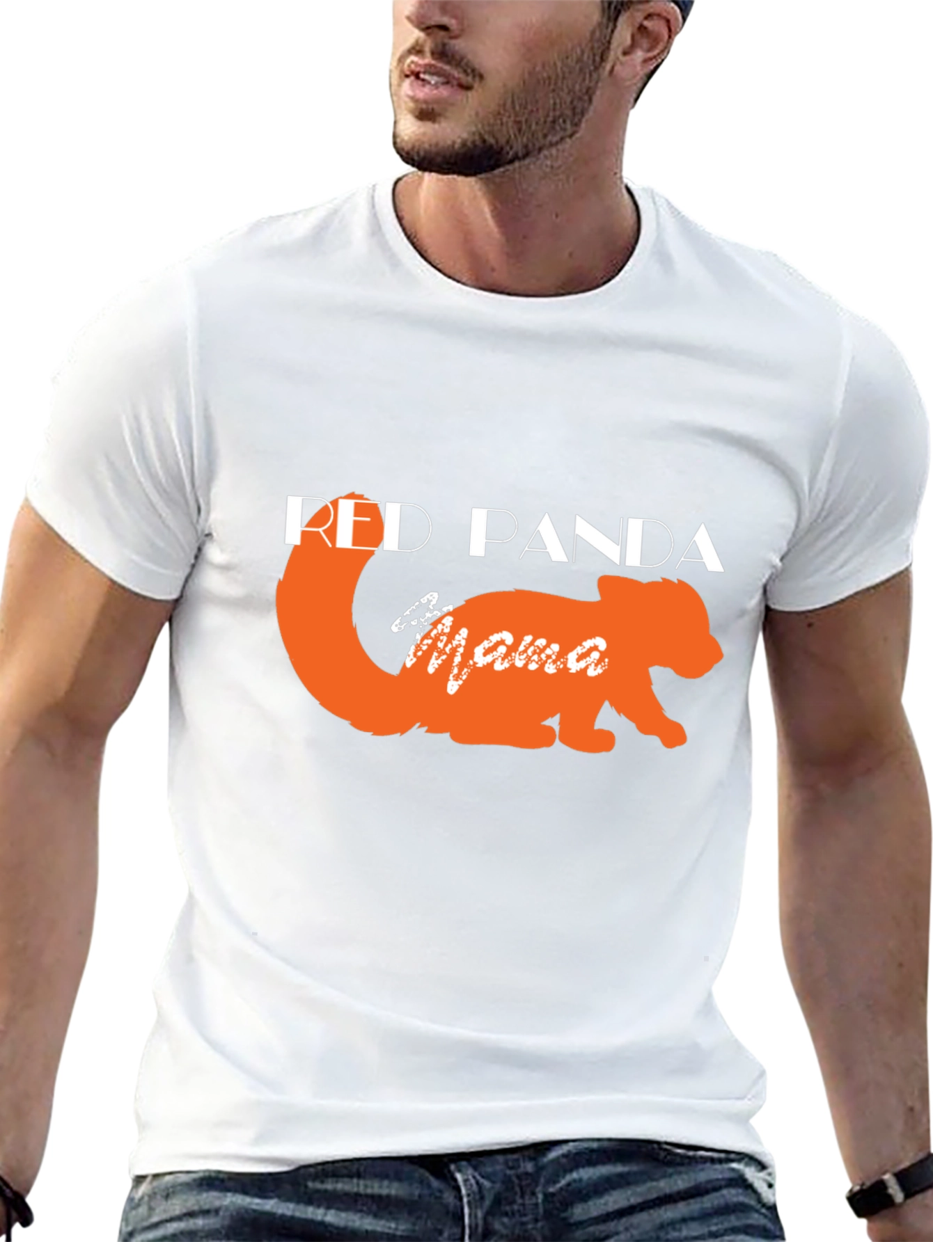 Red Panda Mama Black T-Shirt