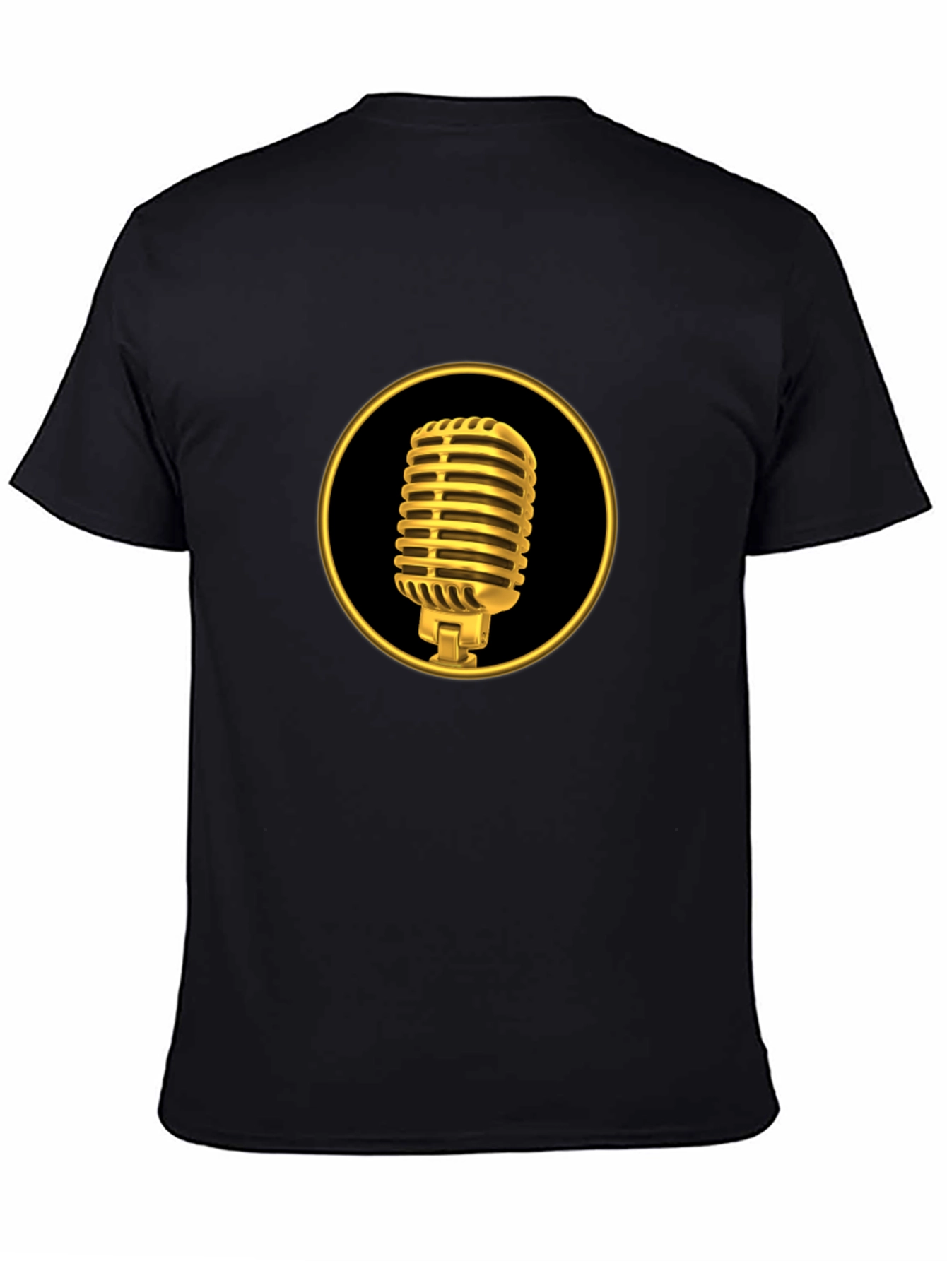 Retro Gold Microphone Black Tee