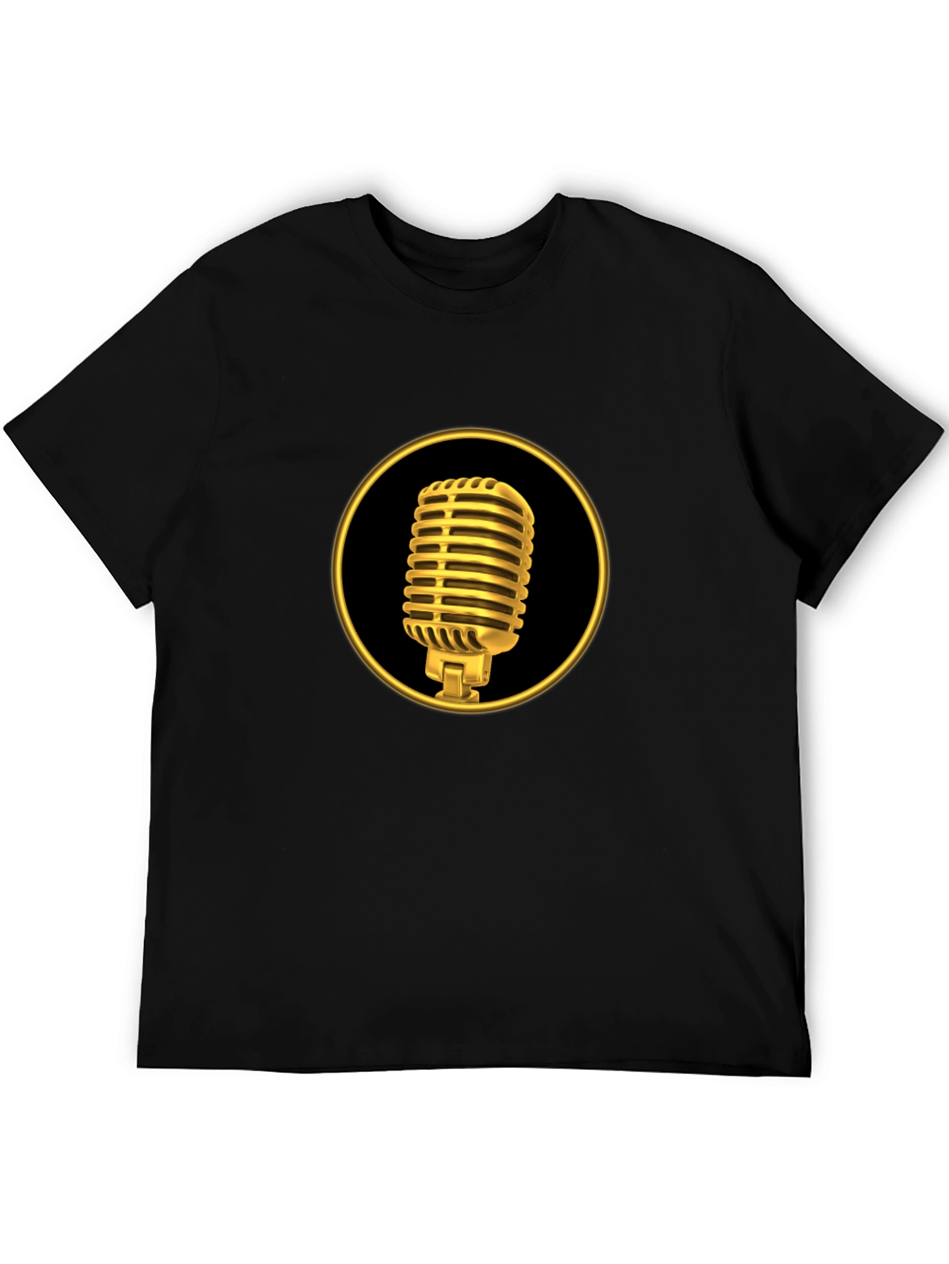 Retro Gold Microphone Black Tee