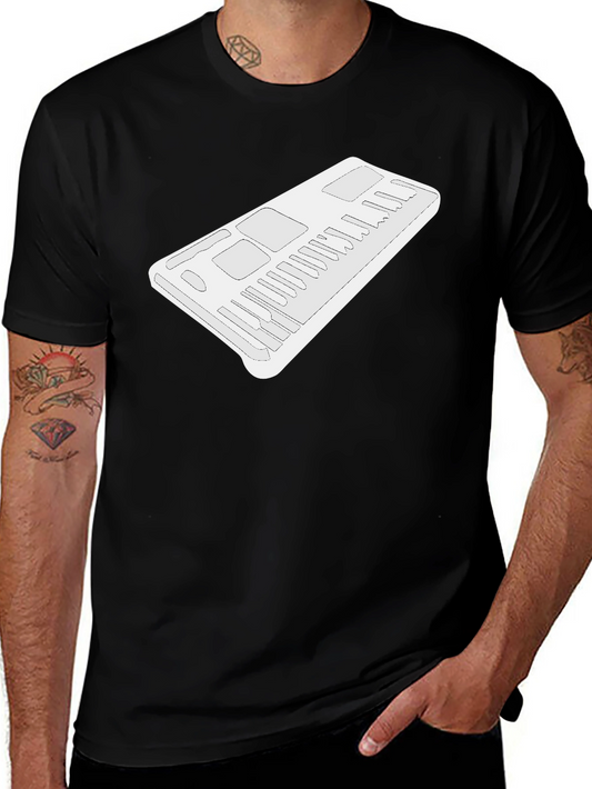 Minimalist Synthesizer Graphic Black T-Shirt