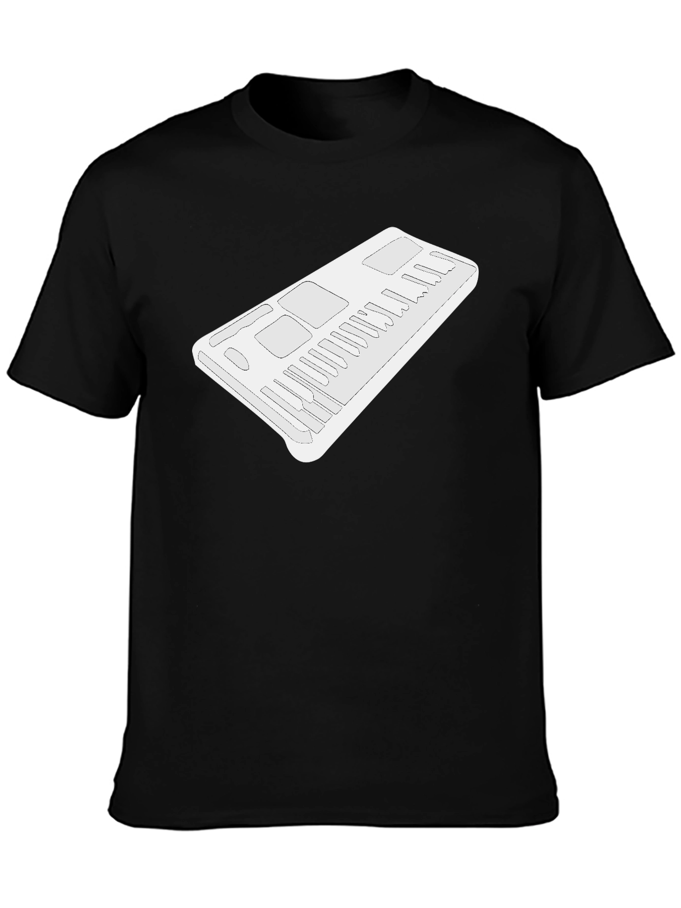 Minimalist Synthesizer Graphic Black T-Shirt