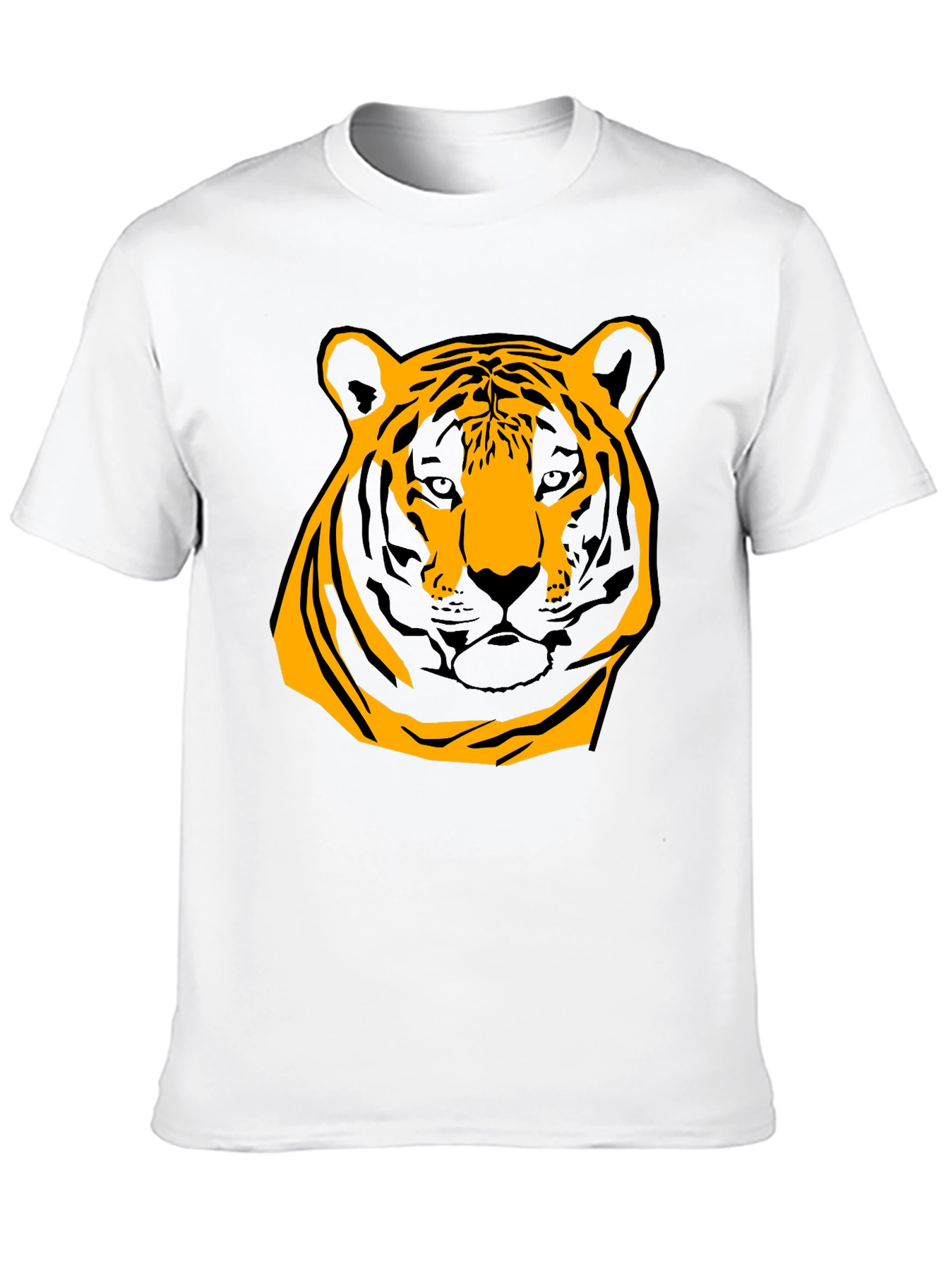 Bold Tiger Graphic Tee - Black Cotton Shirt
