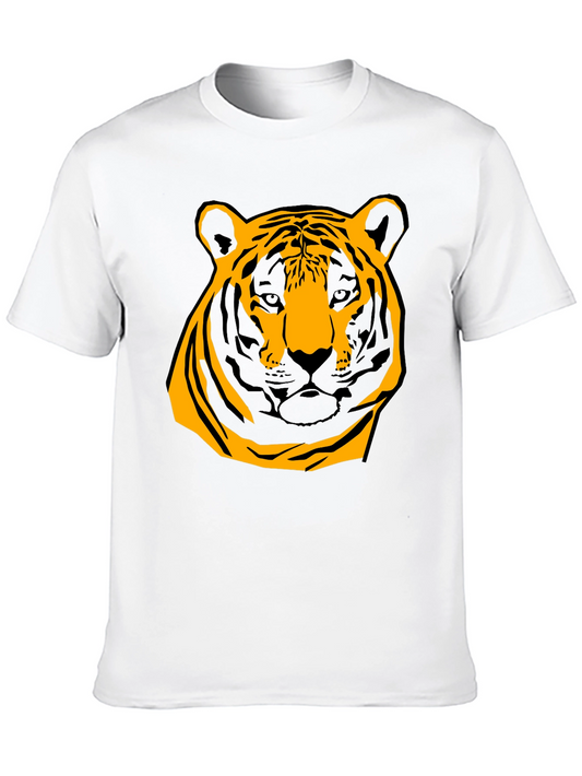 Bold Tiger Graphic Tee - Black Cotton Shirt