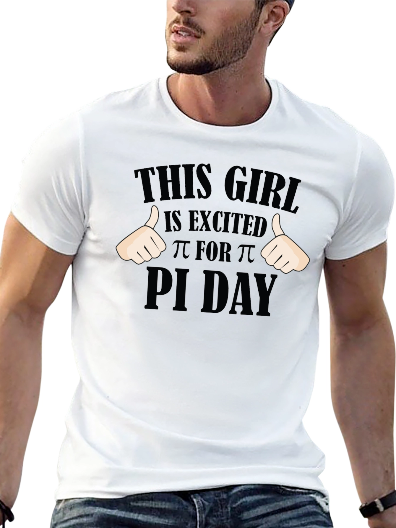 Pi Day Excited Girl T-Shirt - Math Geek Apparel