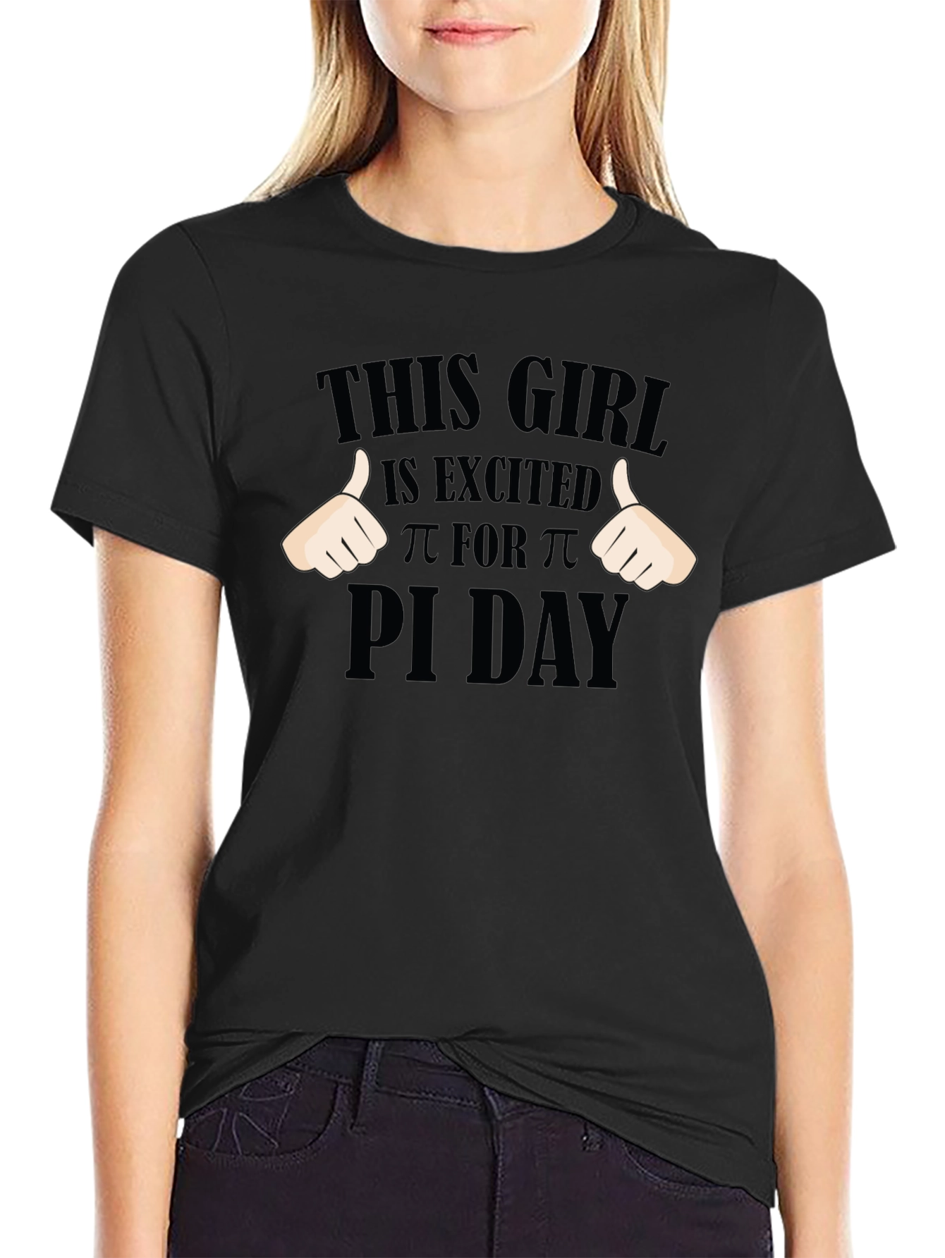 Pi Day Excited Girl T-Shirt - Math Geek Apparel