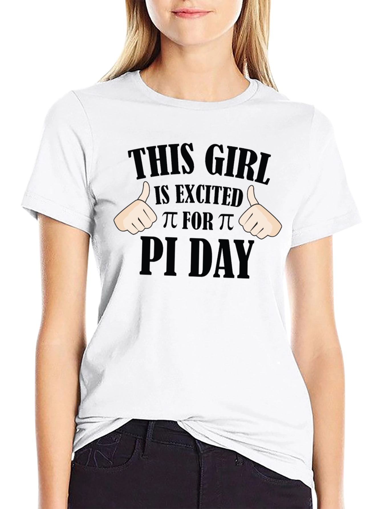 Pi Day Excited Girl T-Shirt - Math Geek Apparel