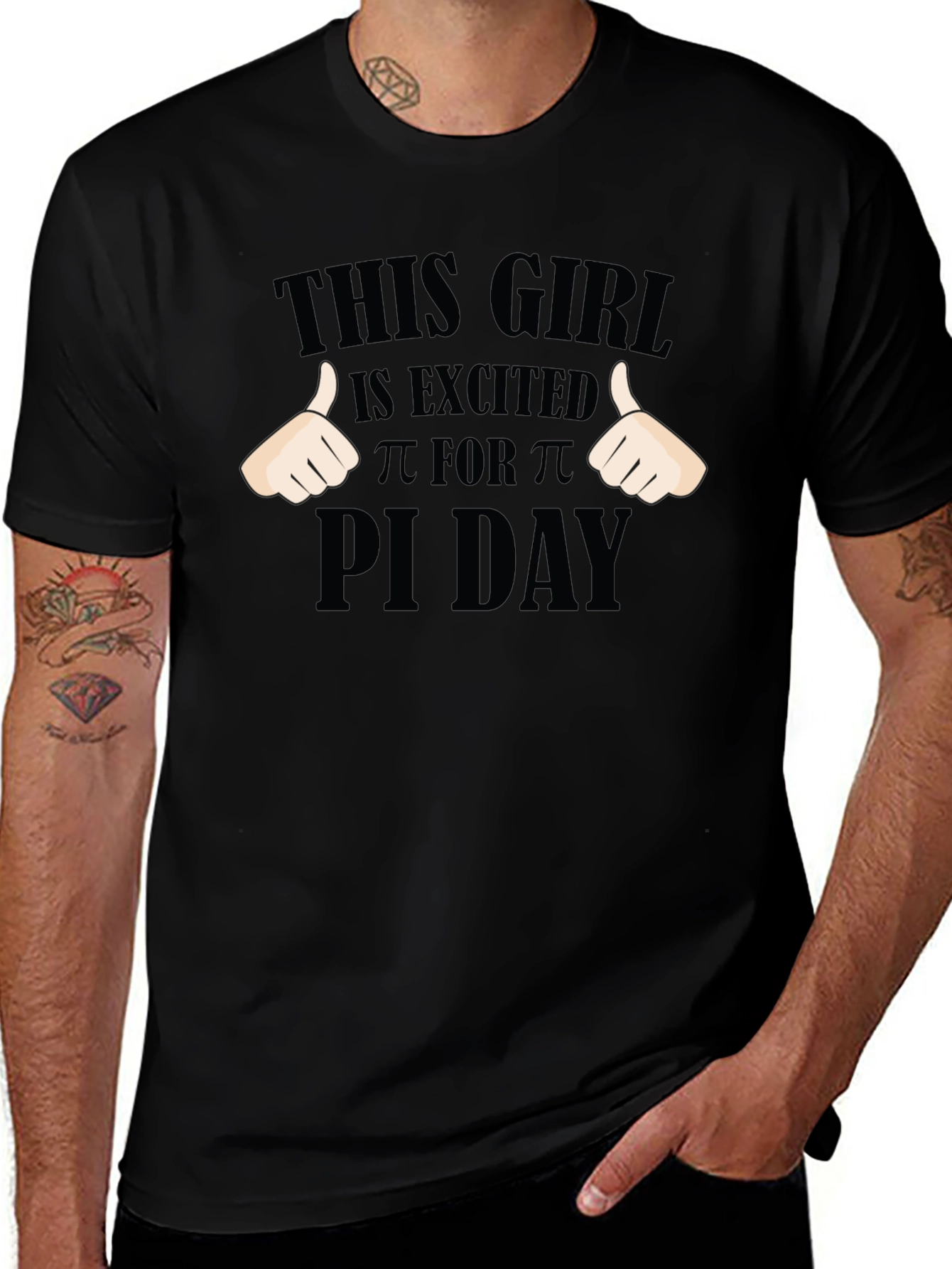 Pi Day Excited Girl T-Shirt - Math Geek Apparel