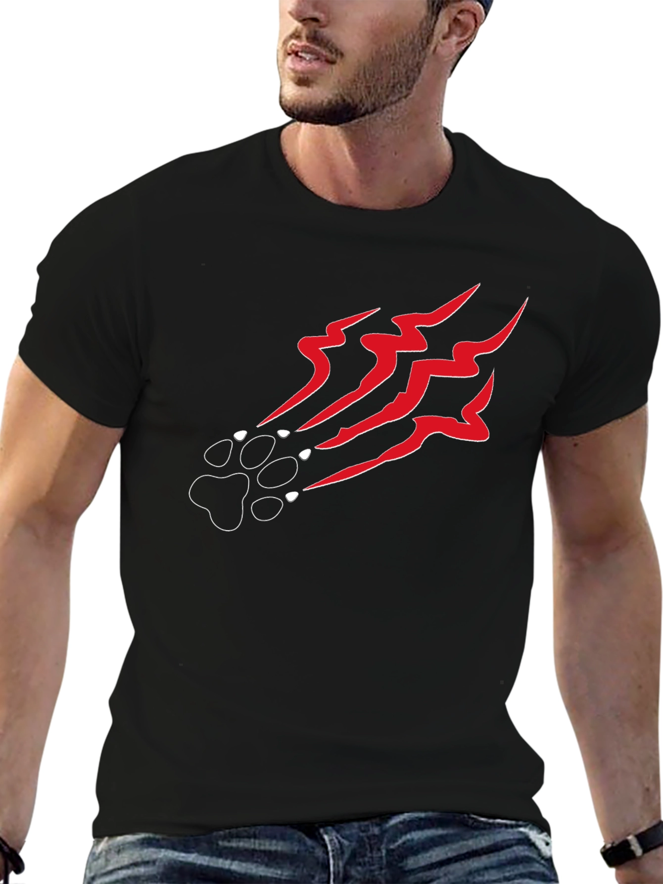 Claw Mark Graphic Black T-Shirt