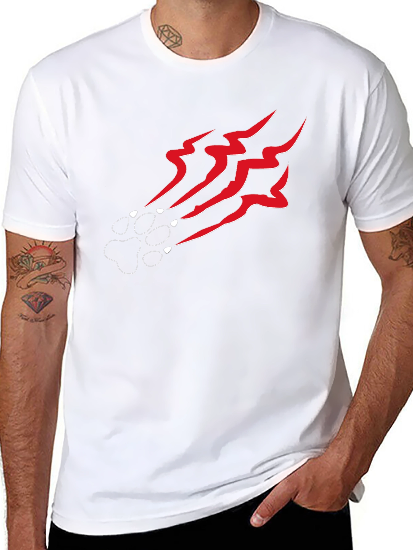 Claw Mark Graphic Black T-Shirt