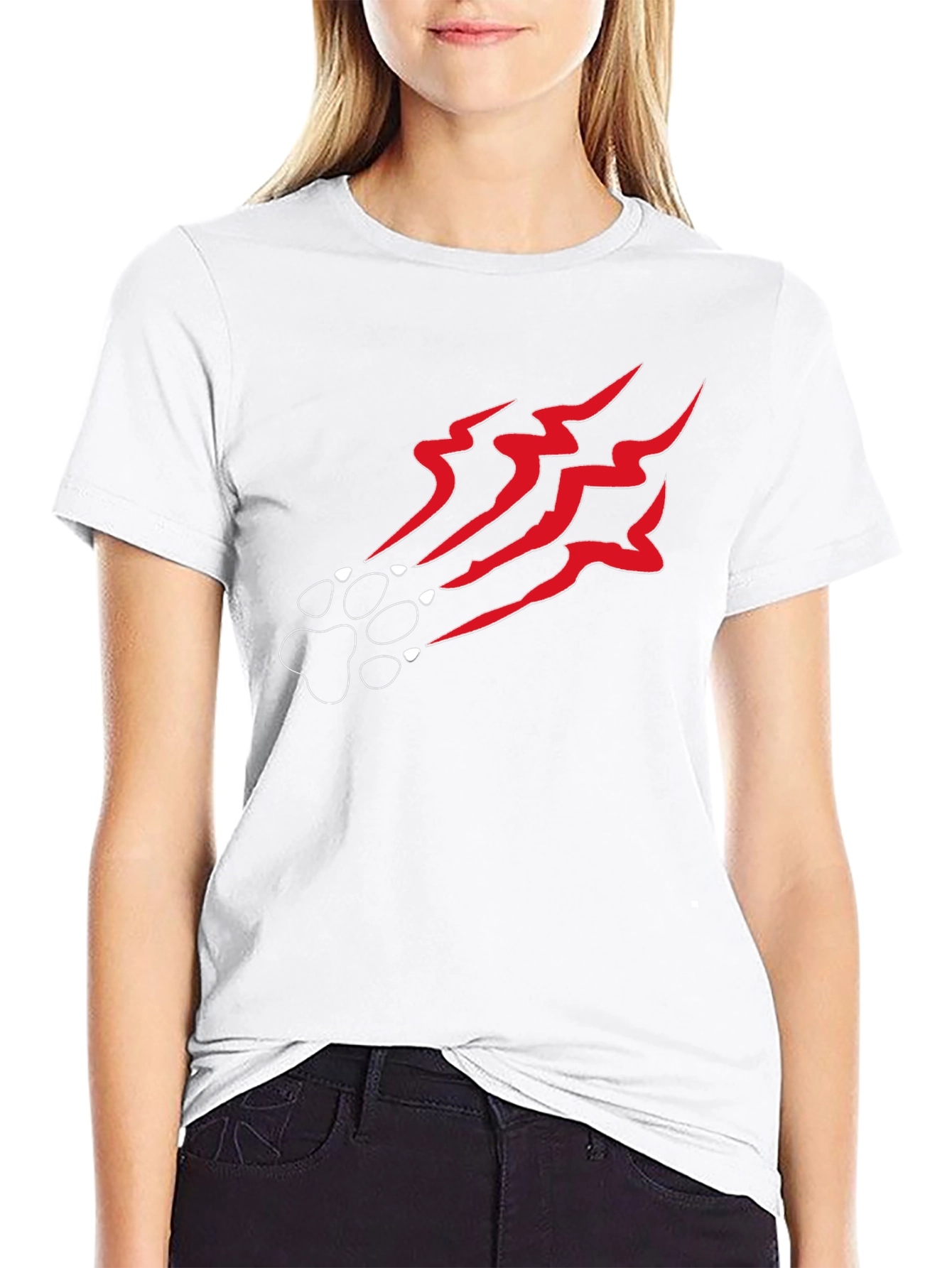 Claw Mark Graphic Black T-Shirt