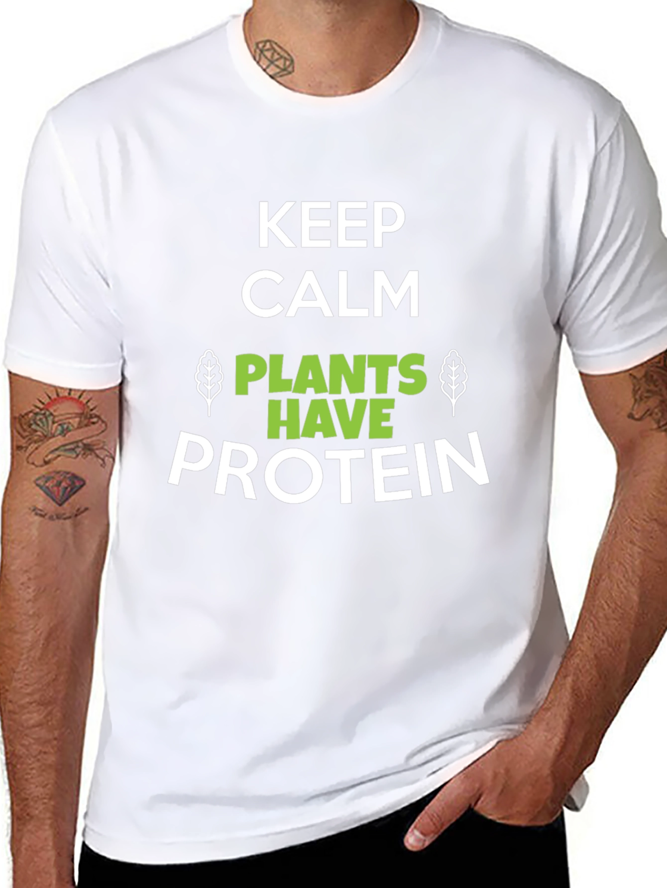 Keep Calm Plants Have Protein Graphic T-Shirt