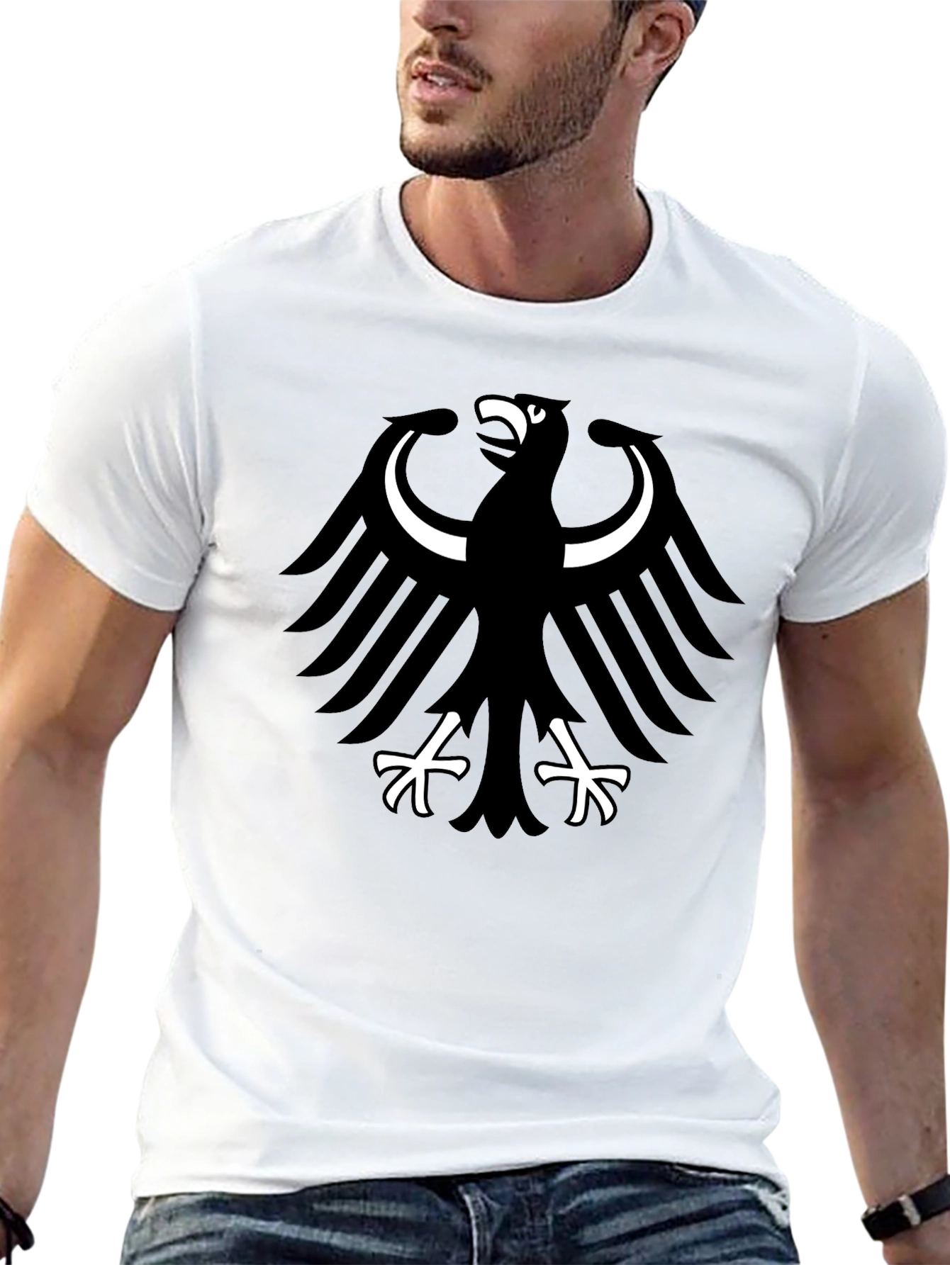 Black T-Shirt with Eagle Graphic