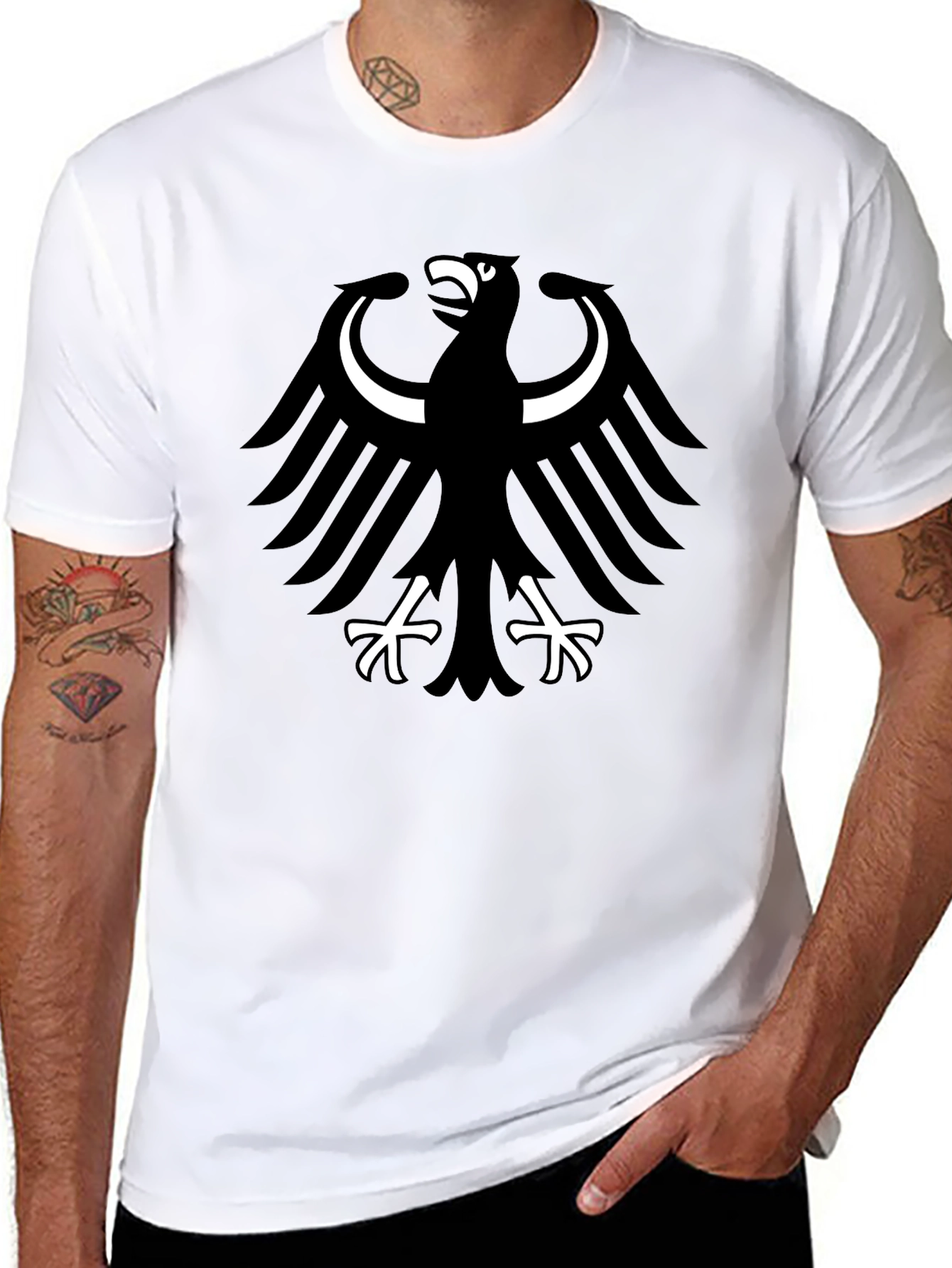 Black T-Shirt with Eagle Graphic