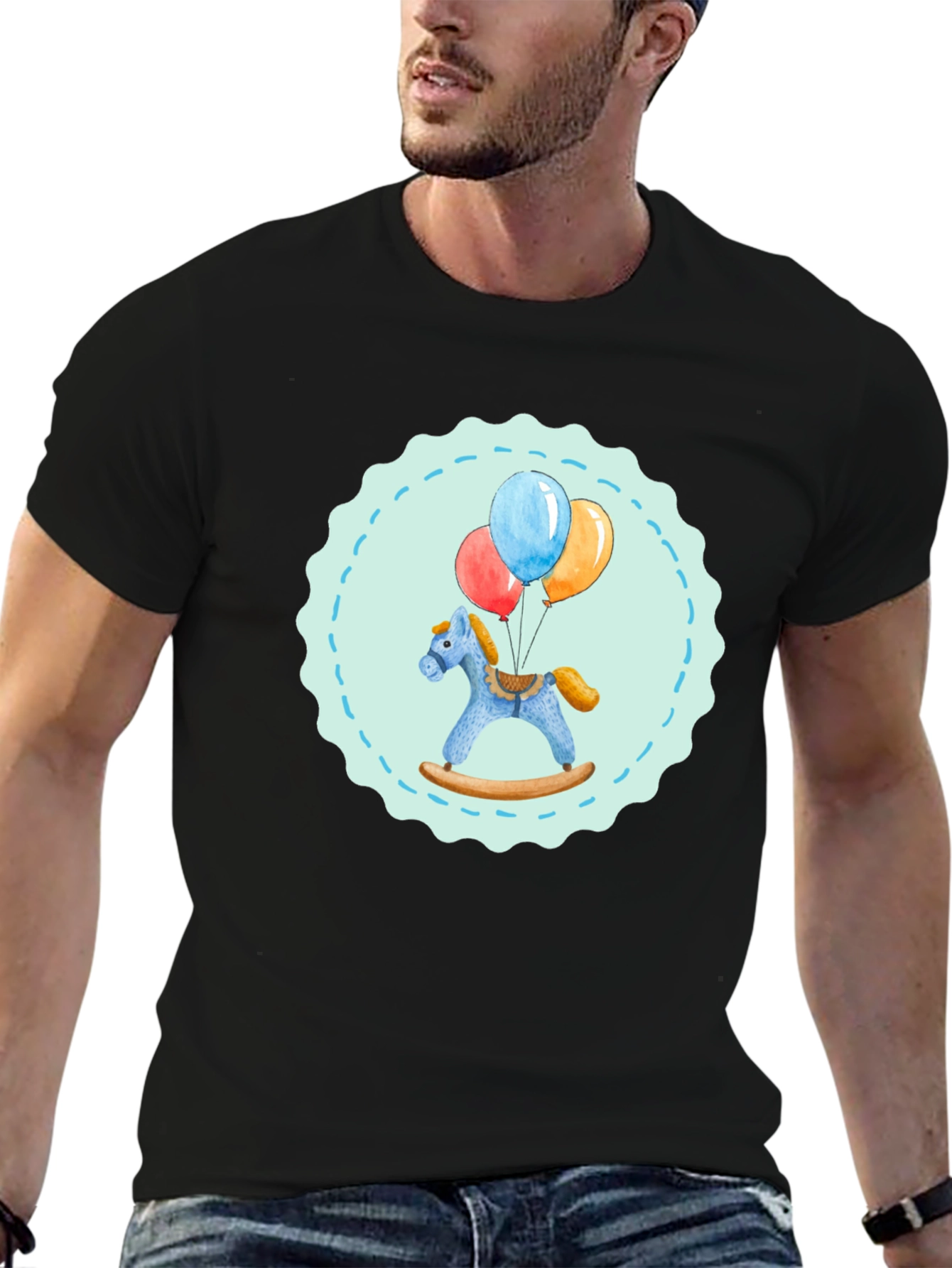 Toy Horse and Balloons Graphic Tee