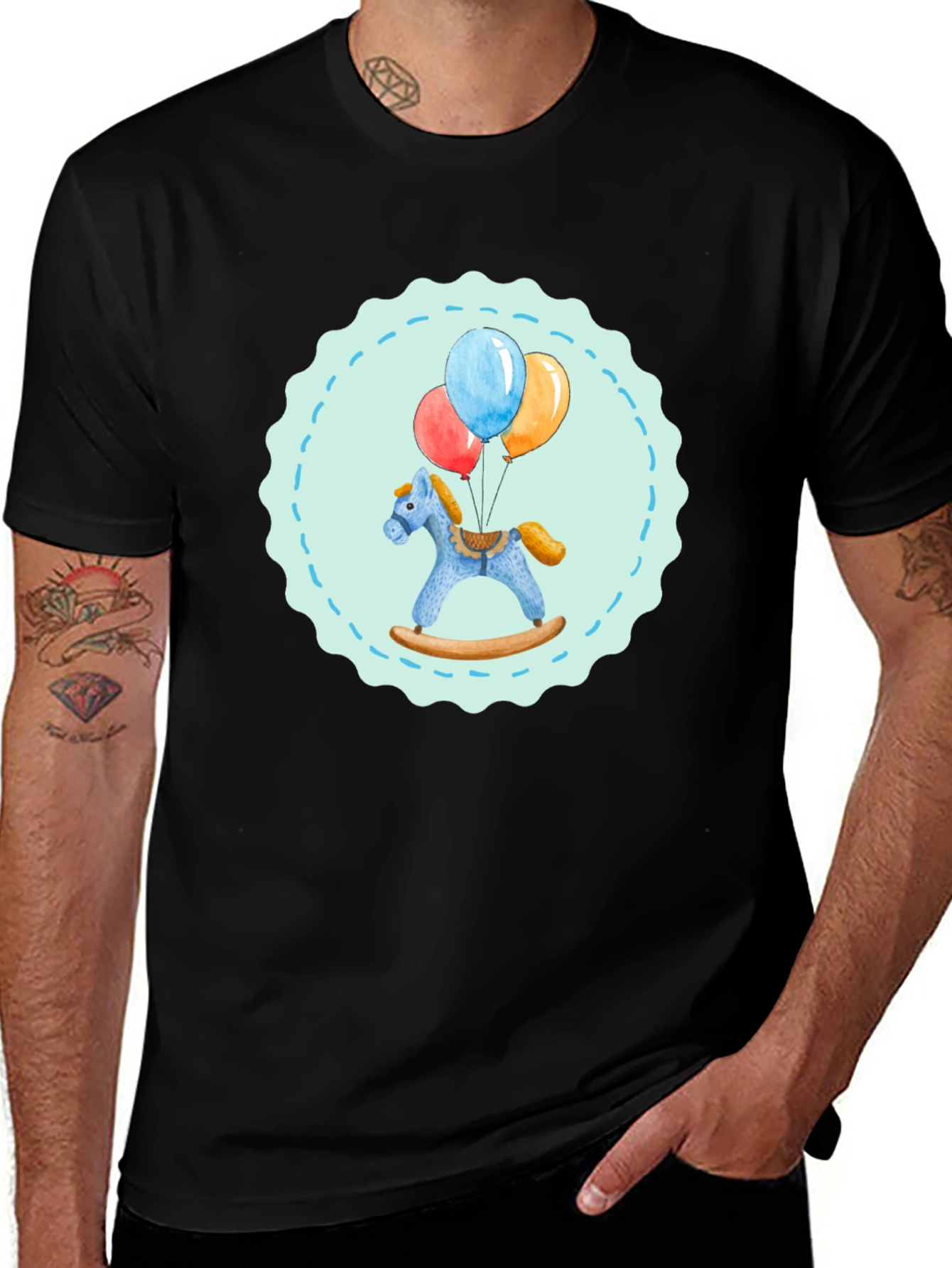 Toy Horse and Balloons Graphic Tee