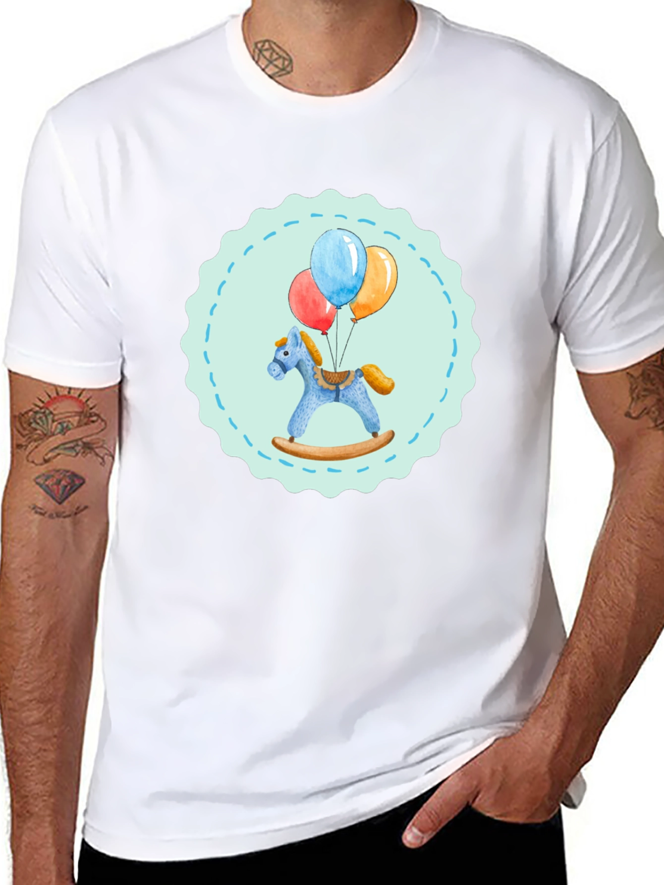 Toy Horse and Balloons Graphic Tee
