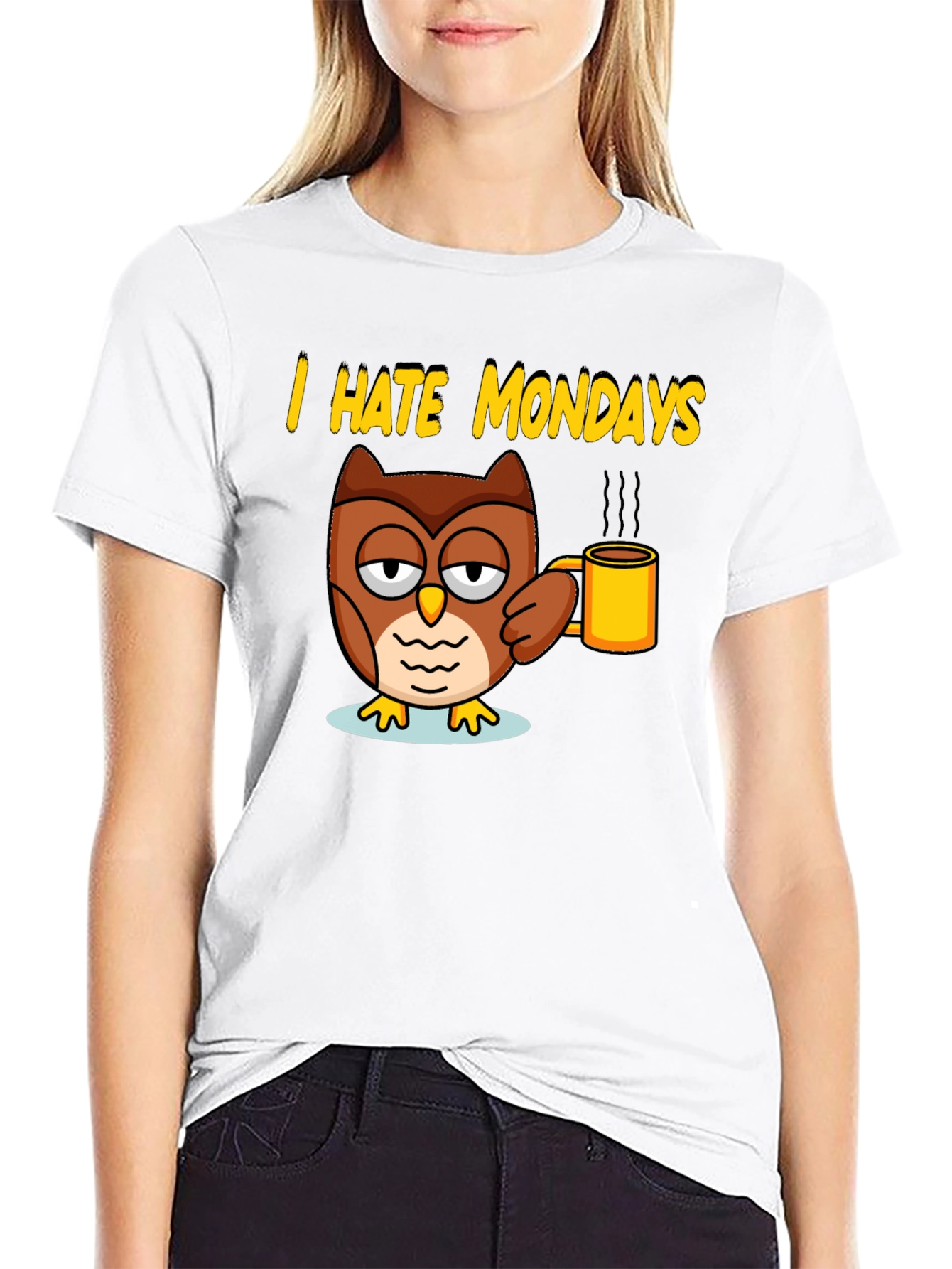 I Hate Mondays Owl T-Shirt - Coffee Lover Tee