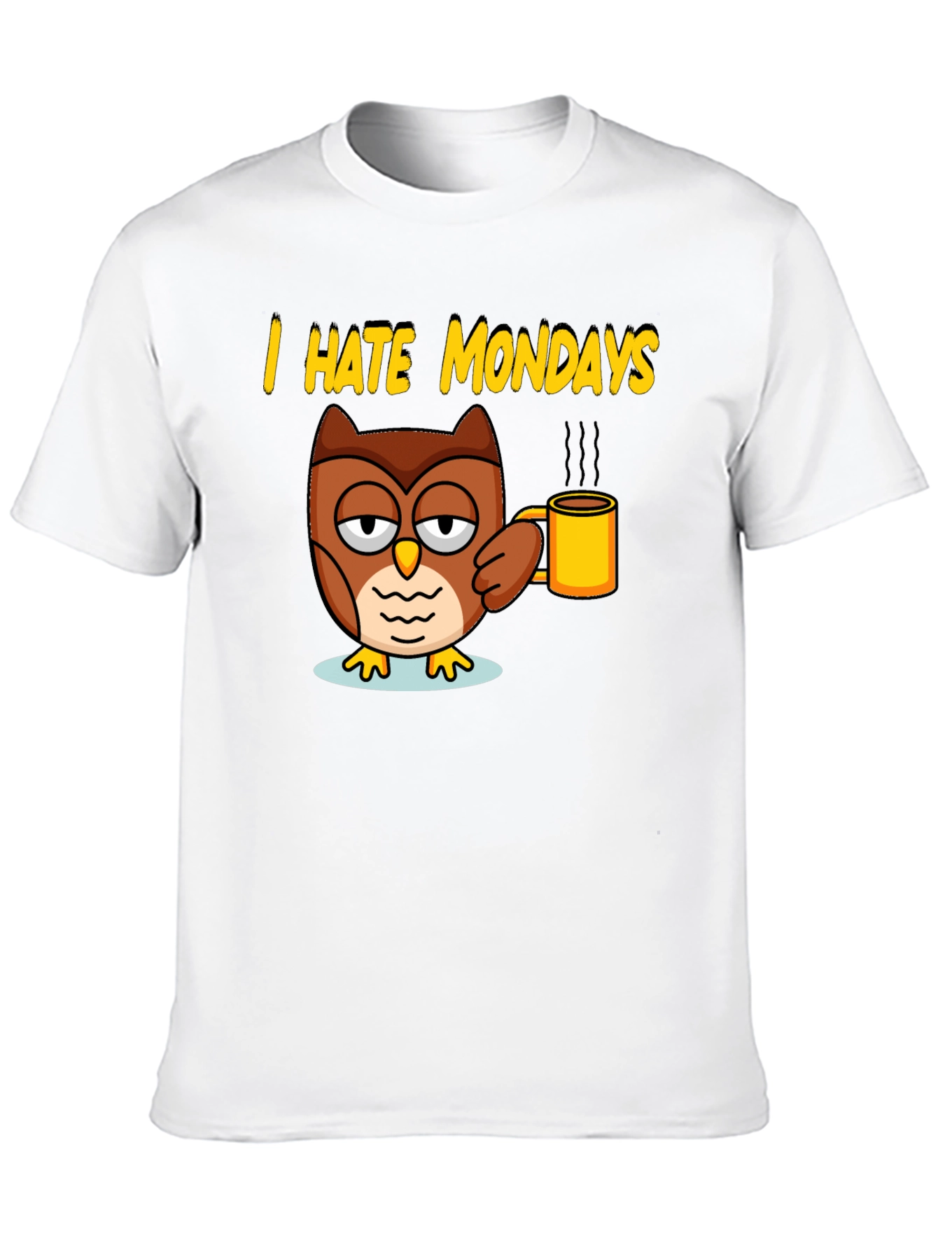 I Hate Mondays Owl T-Shirt - Coffee Lover Tee