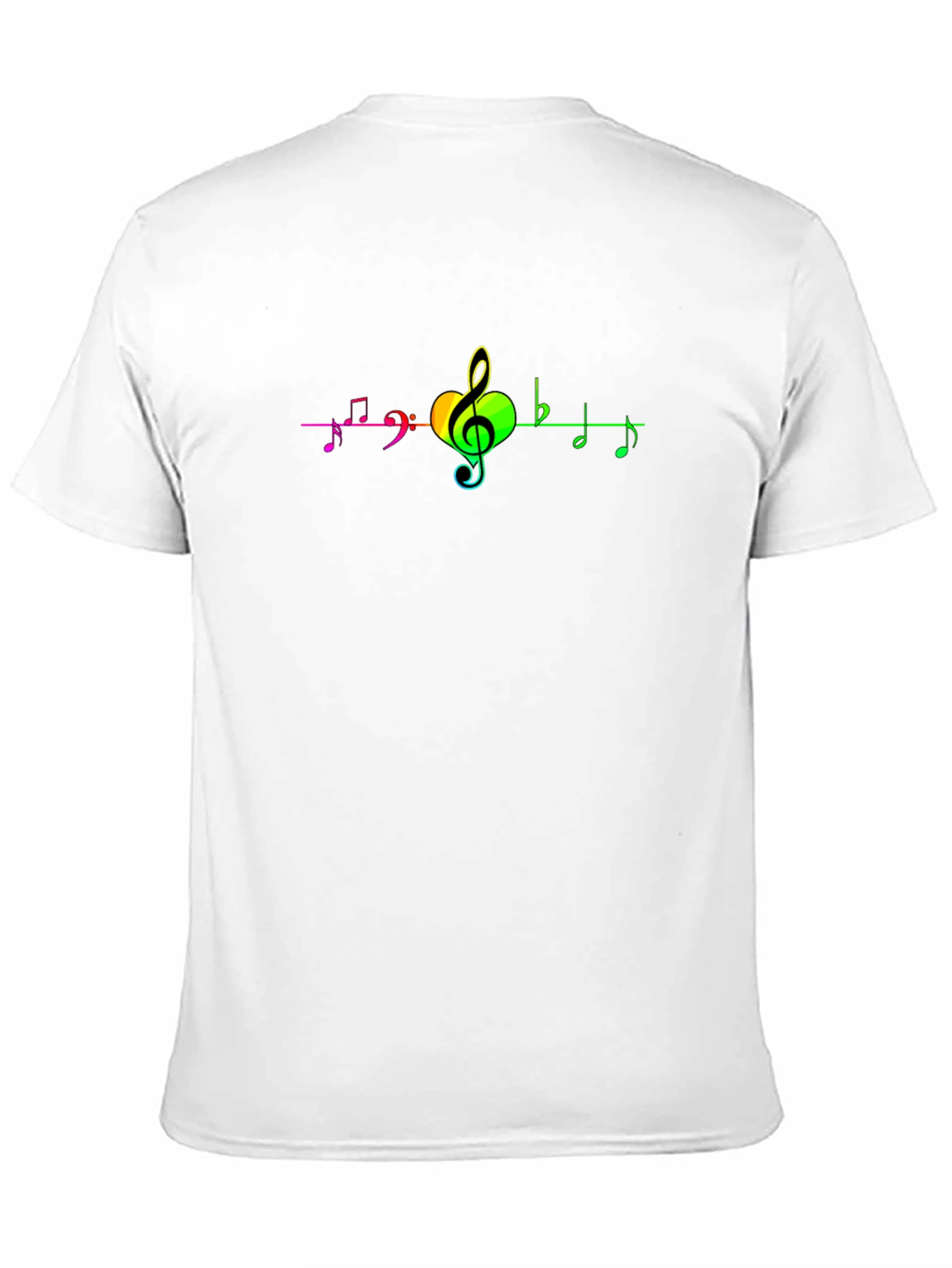 Rainbow Music Notes Black T-Shirt