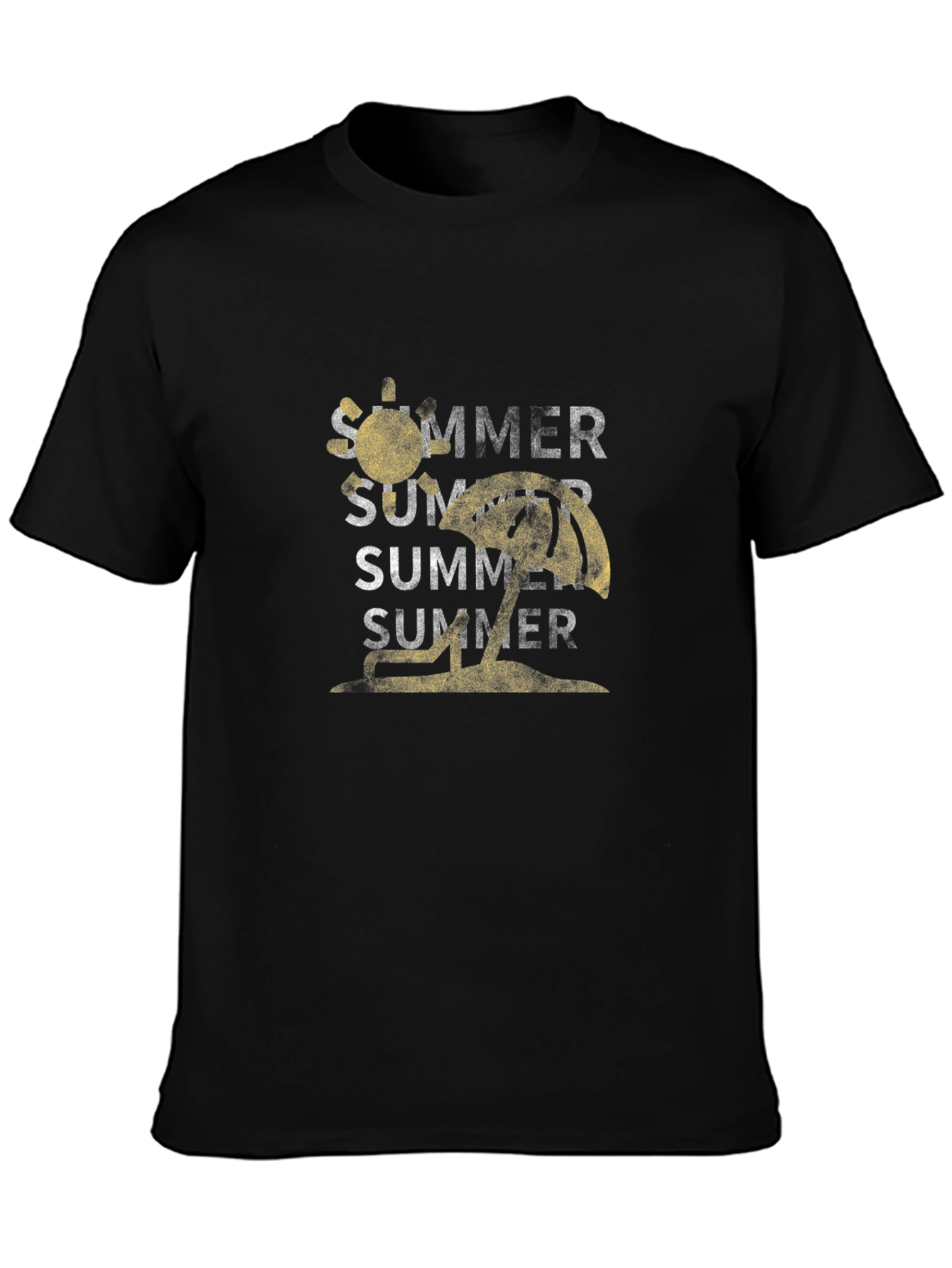 Summer Graphic Tee - Black Cotton T-Shirt