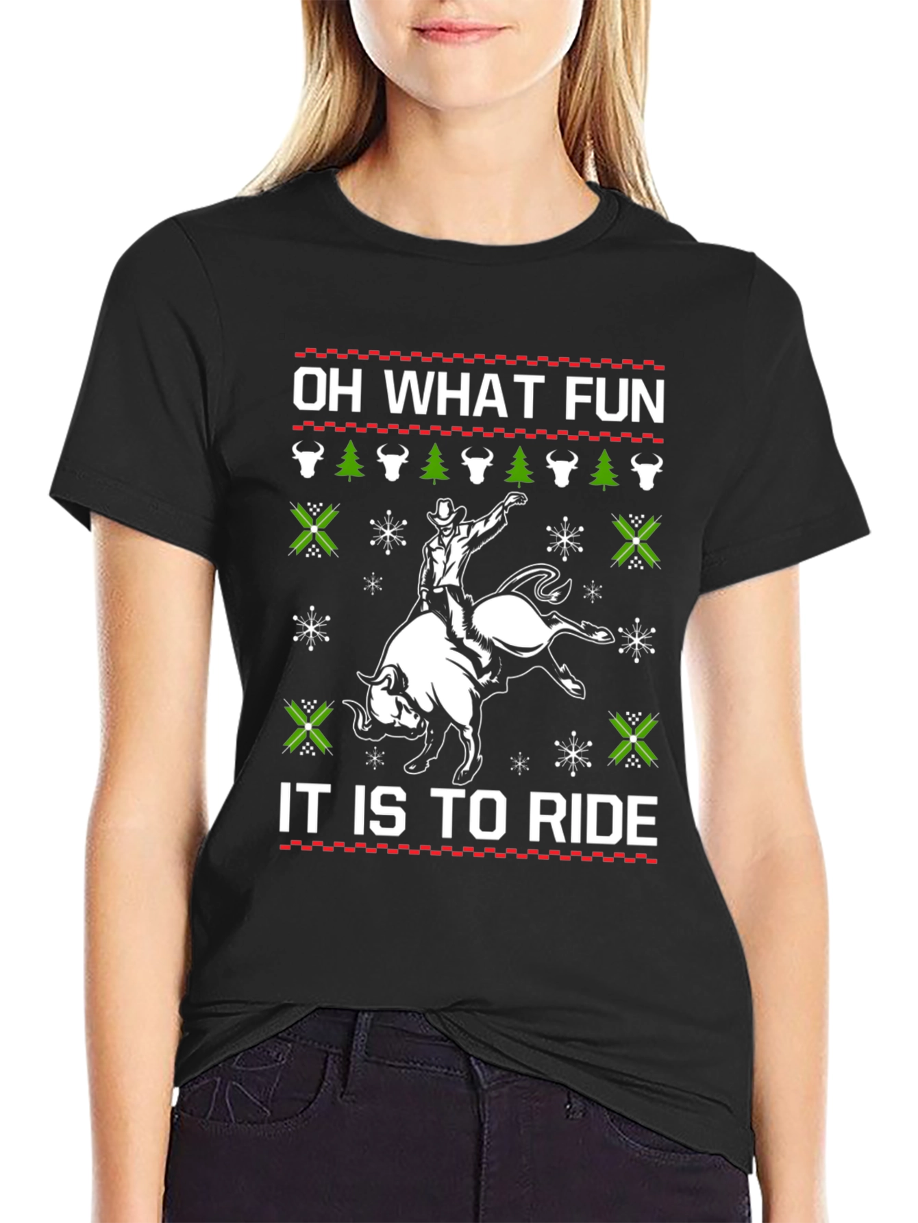 Funny Rodeo Christmas T-Shirt - Oh What Fun