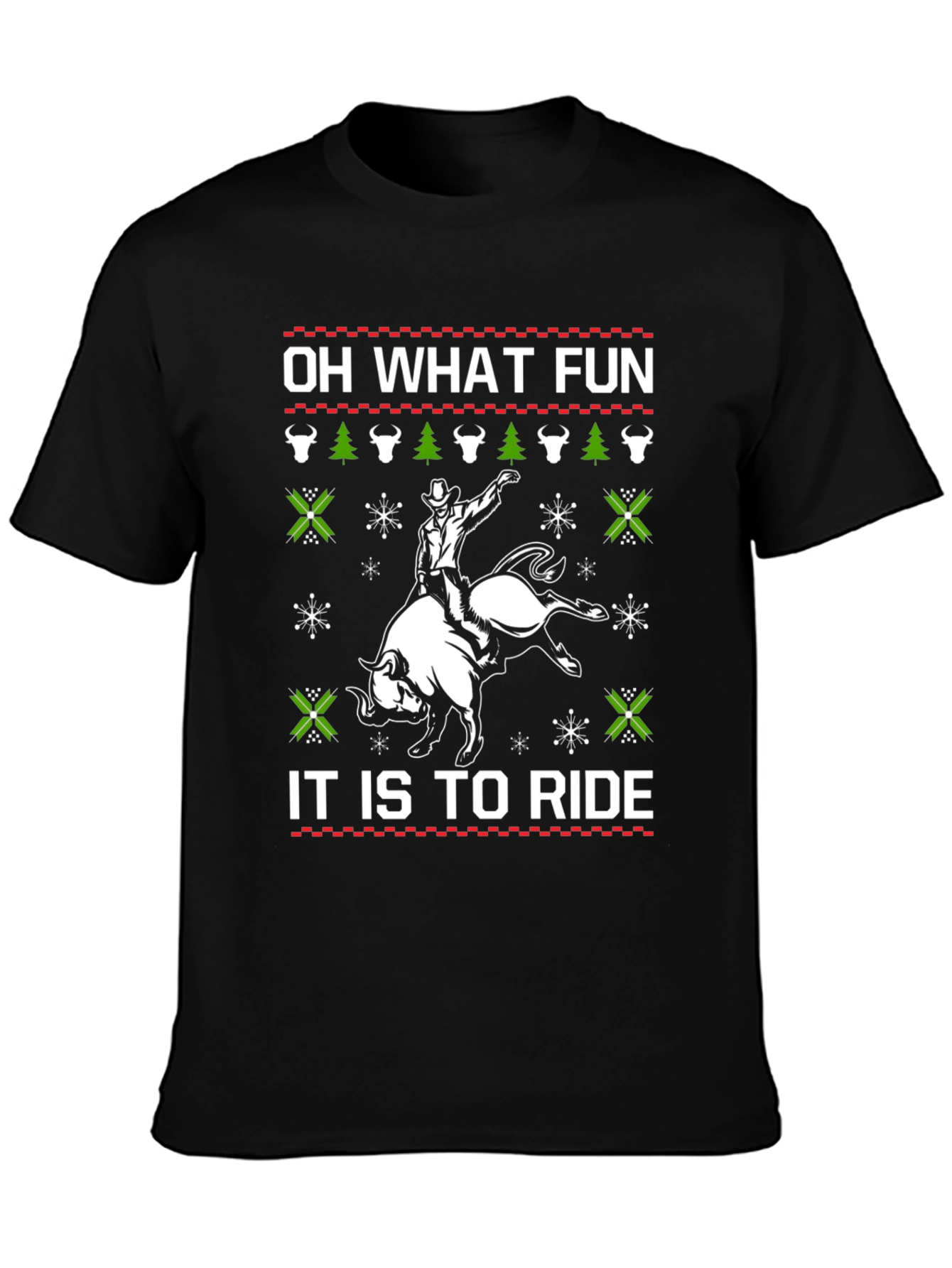 Funny Rodeo Christmas T-Shirt - Oh What Fun