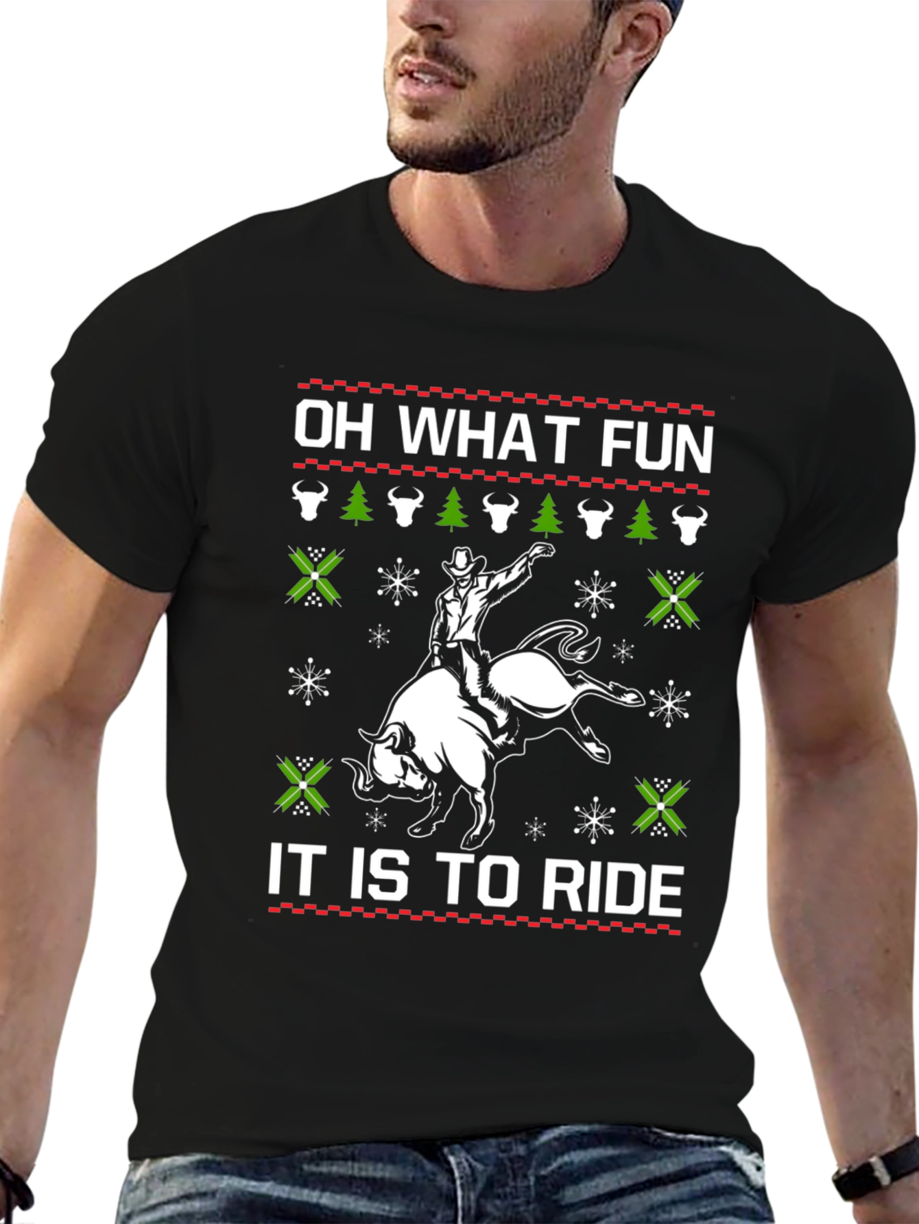 Funny Rodeo Christmas T-Shirt - Oh What Fun
