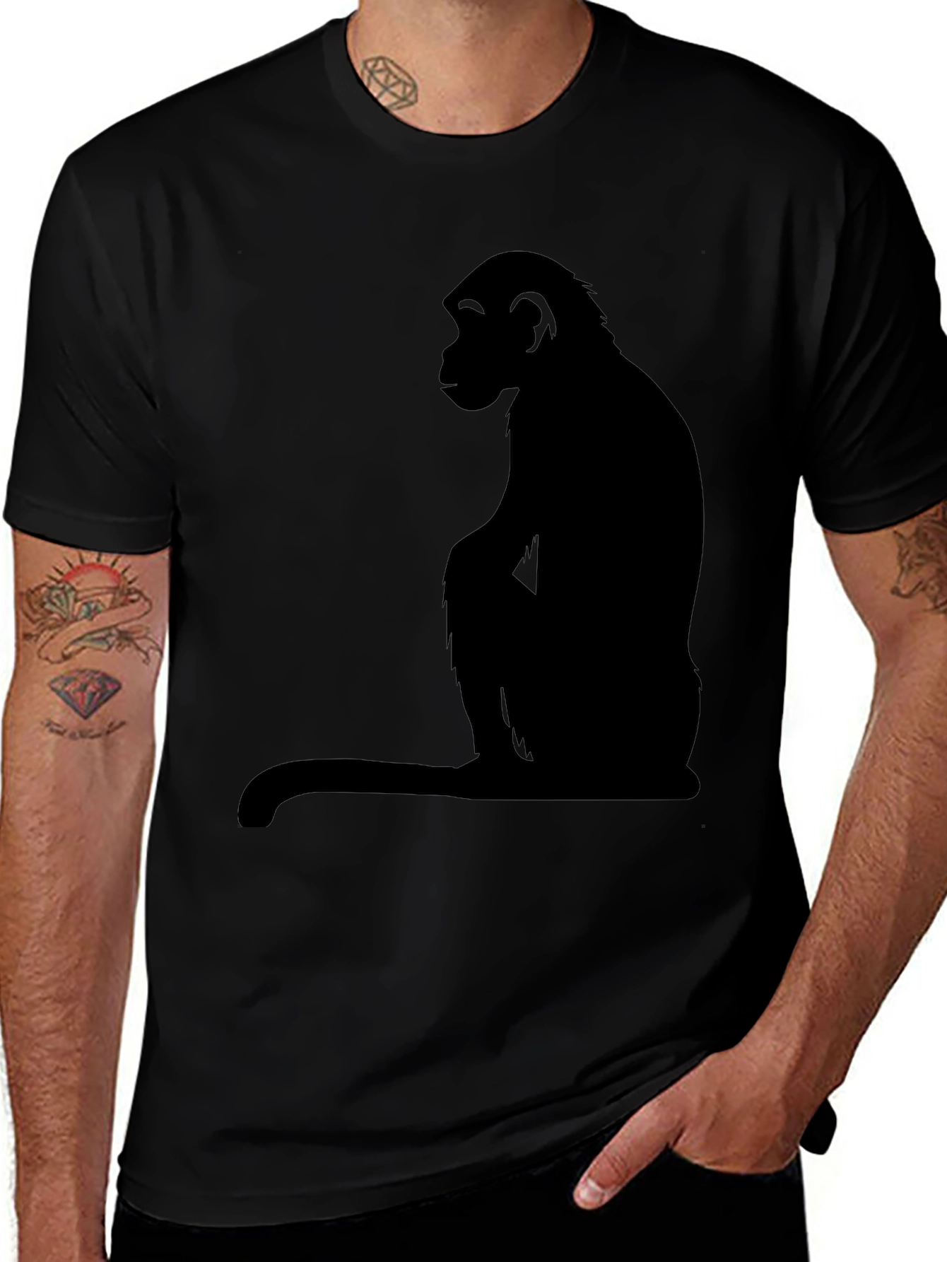 Black Monkey Silhouette T-Shirt