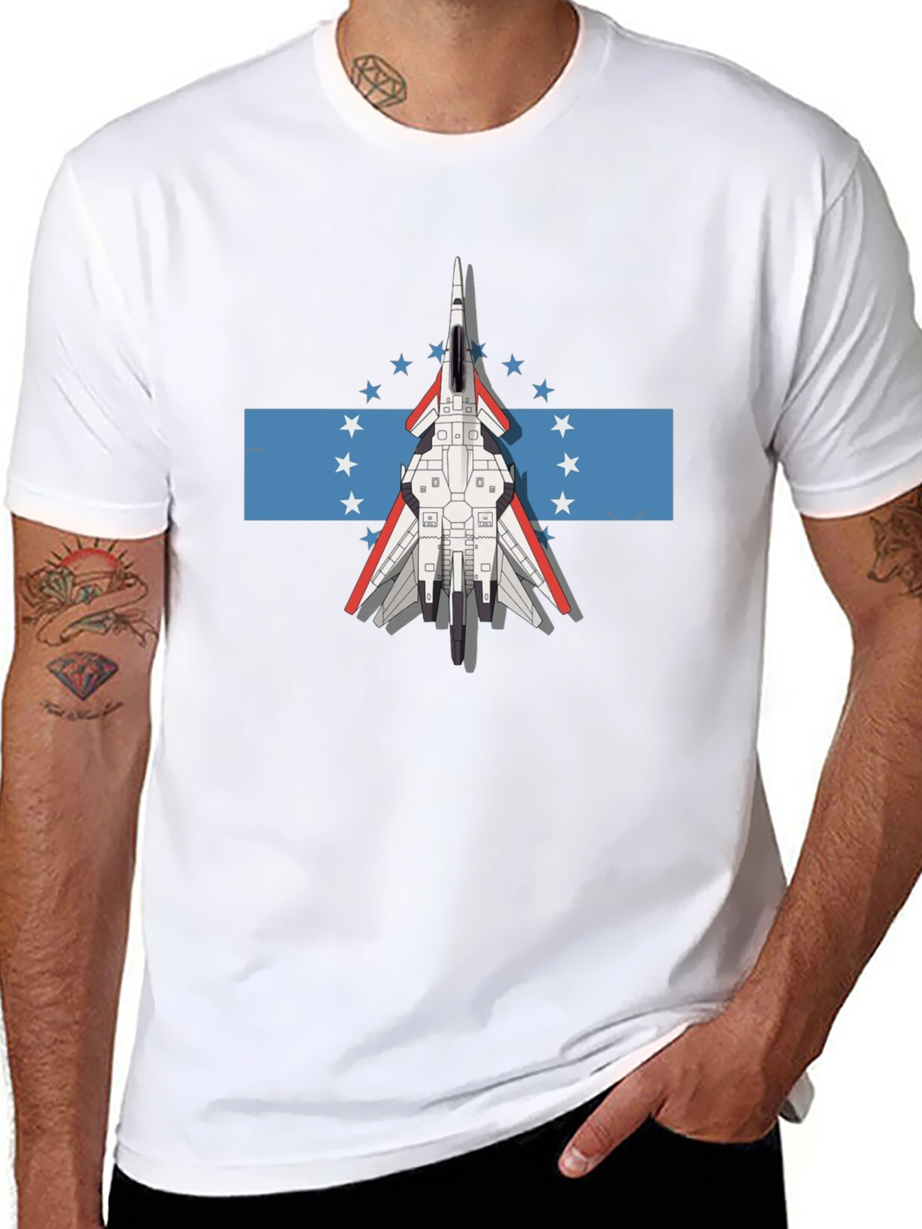 Jet Fighter Tee - Honduras Flag Inspired Graphic T-Shirt