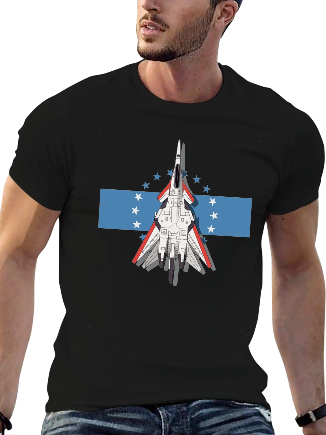 Jet Fighter Tee - Honduras Flag Inspired Graphic T-Shirt