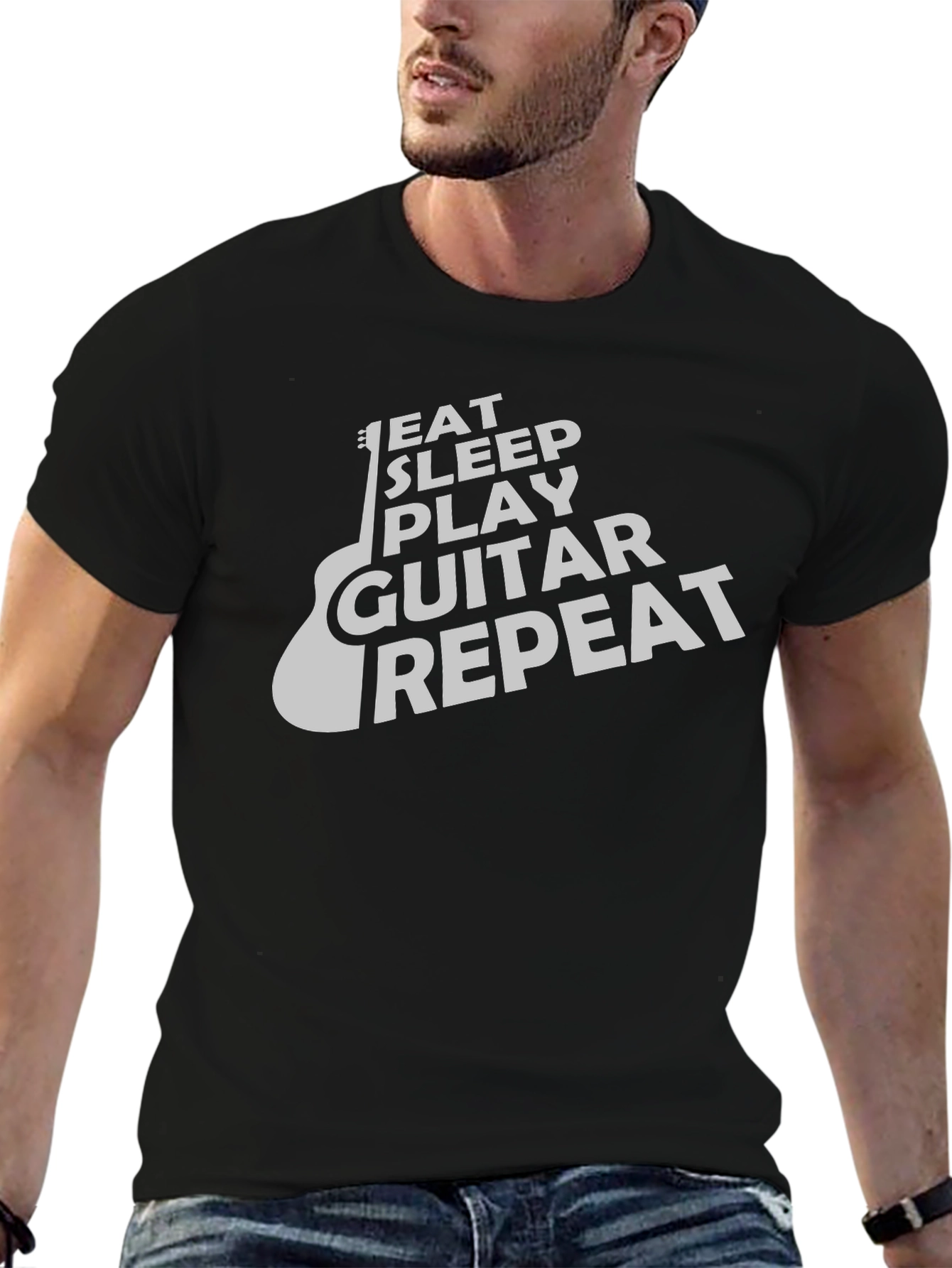 Eat Sleep Play Guitar Repeat Graphic Tee