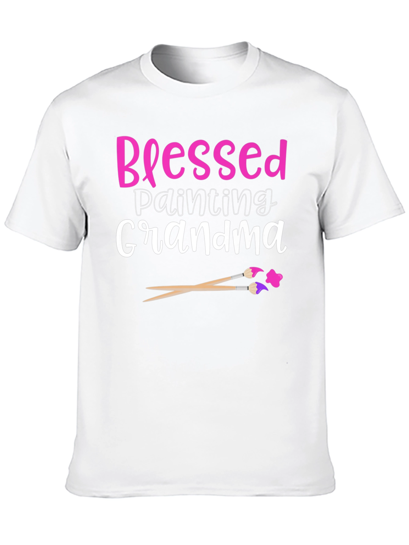 Blessed Painting Grandma Graphic Tee - Black