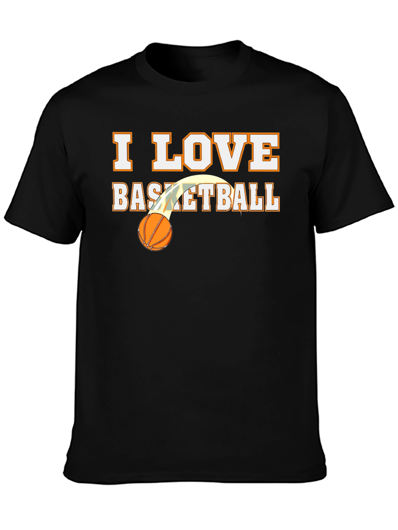 I Love Basketball Graphic Tee - Black Cotton Shirt