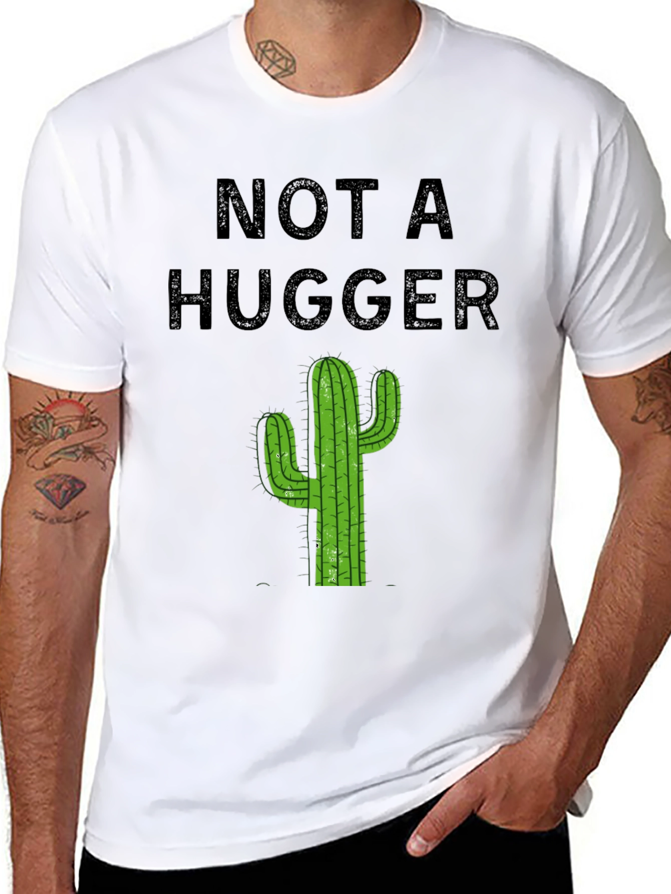 Not A Hugger T-Shirt - Cactus Graphic Tee