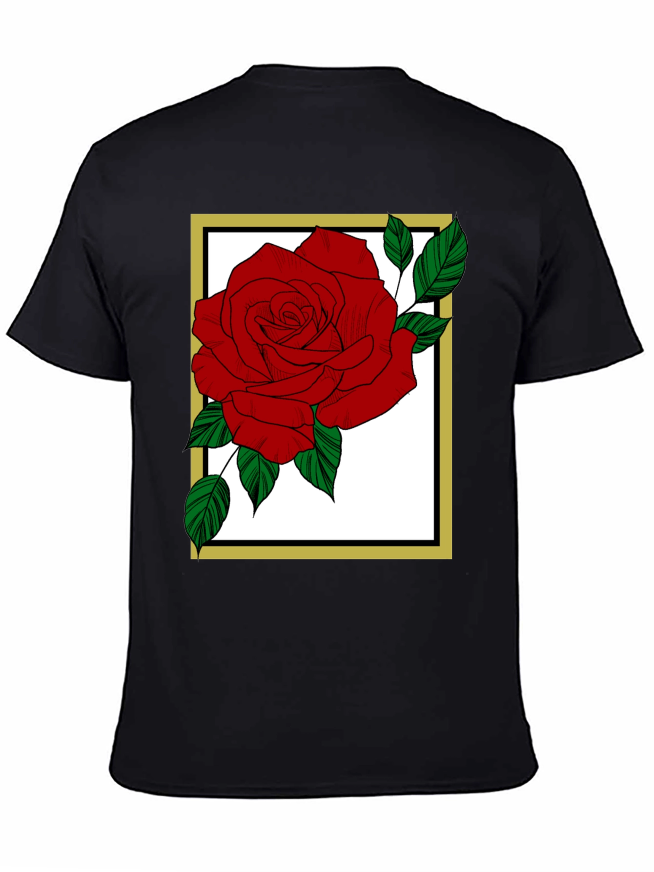Rose Graphic Tee - Black Cotton Blend