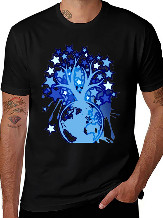 Star Tree Globe Graphic T-Shirt