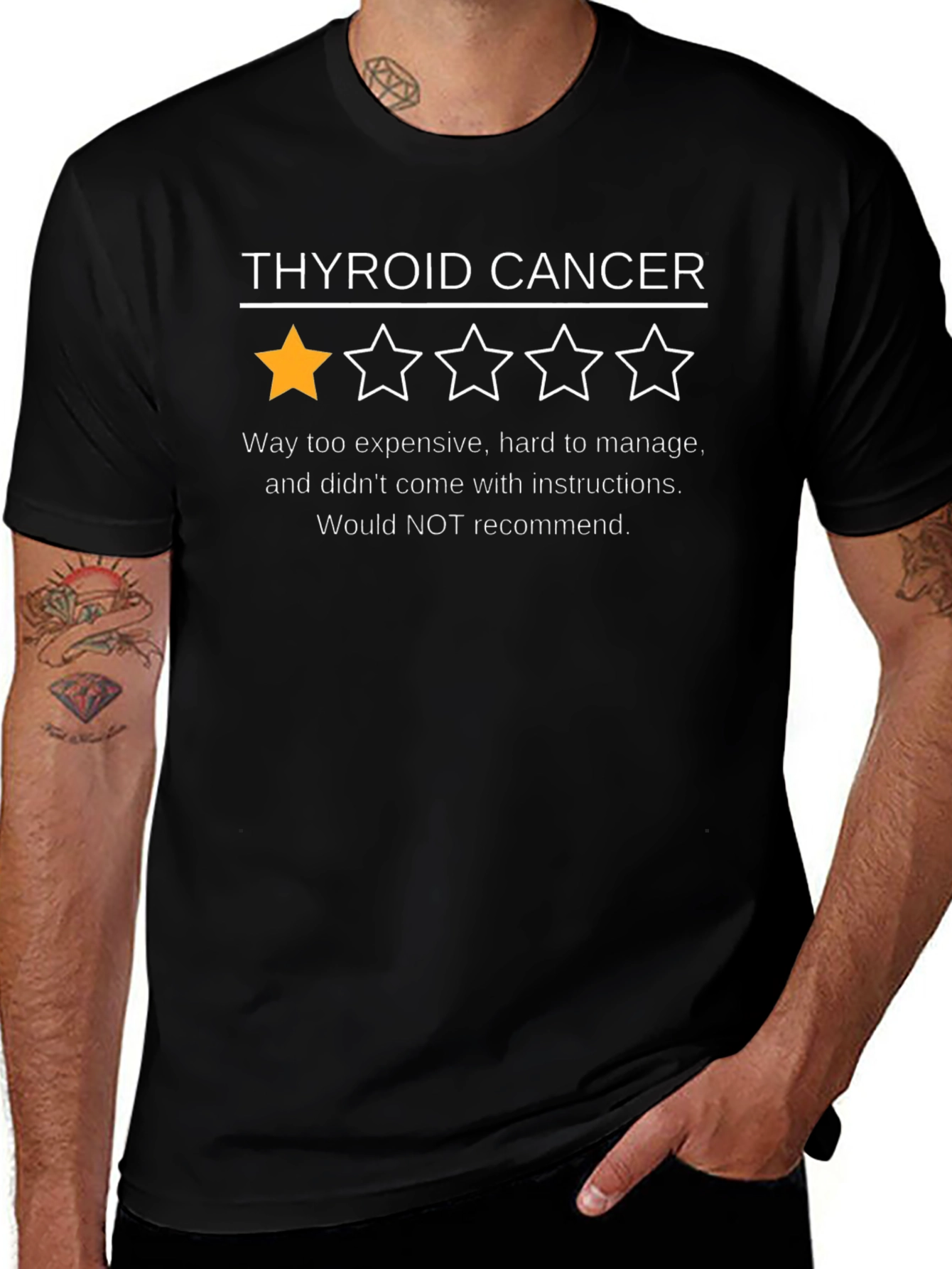 Thyroid Cancer One-Star Review Graphic Tee